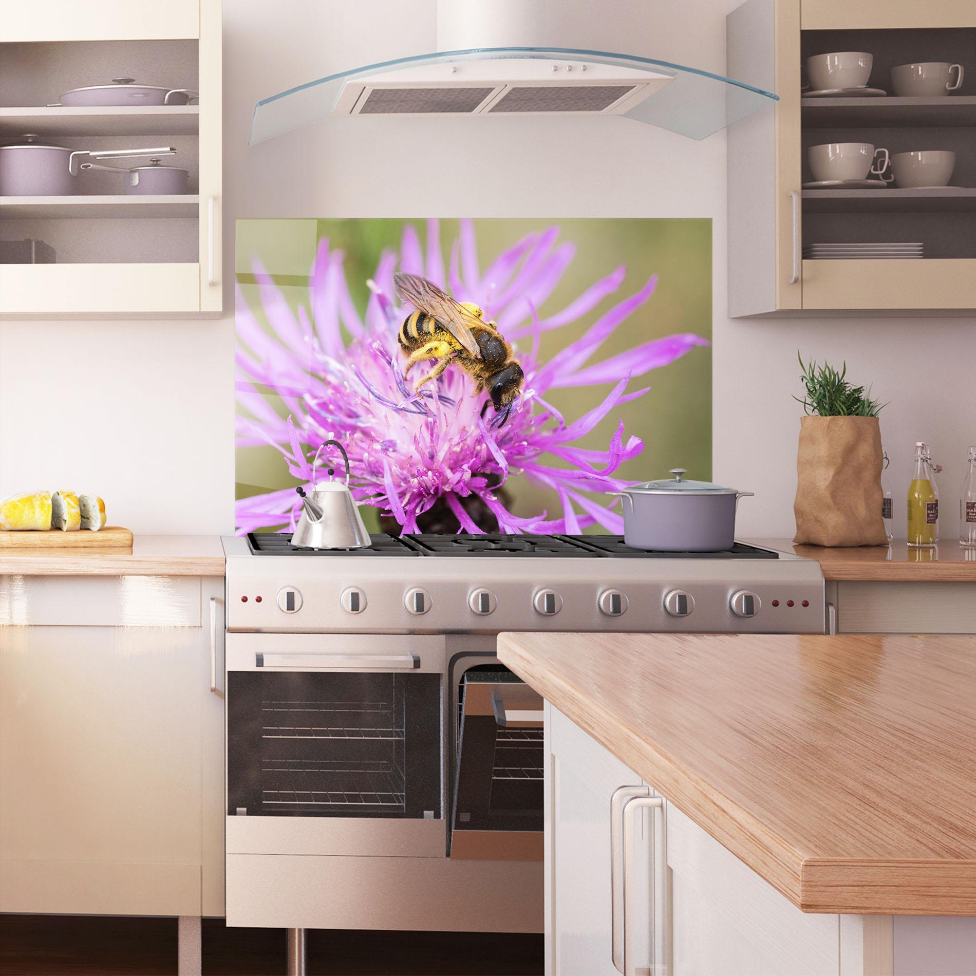 Panou Sticla Bucatarie Flower Bee mockup 1