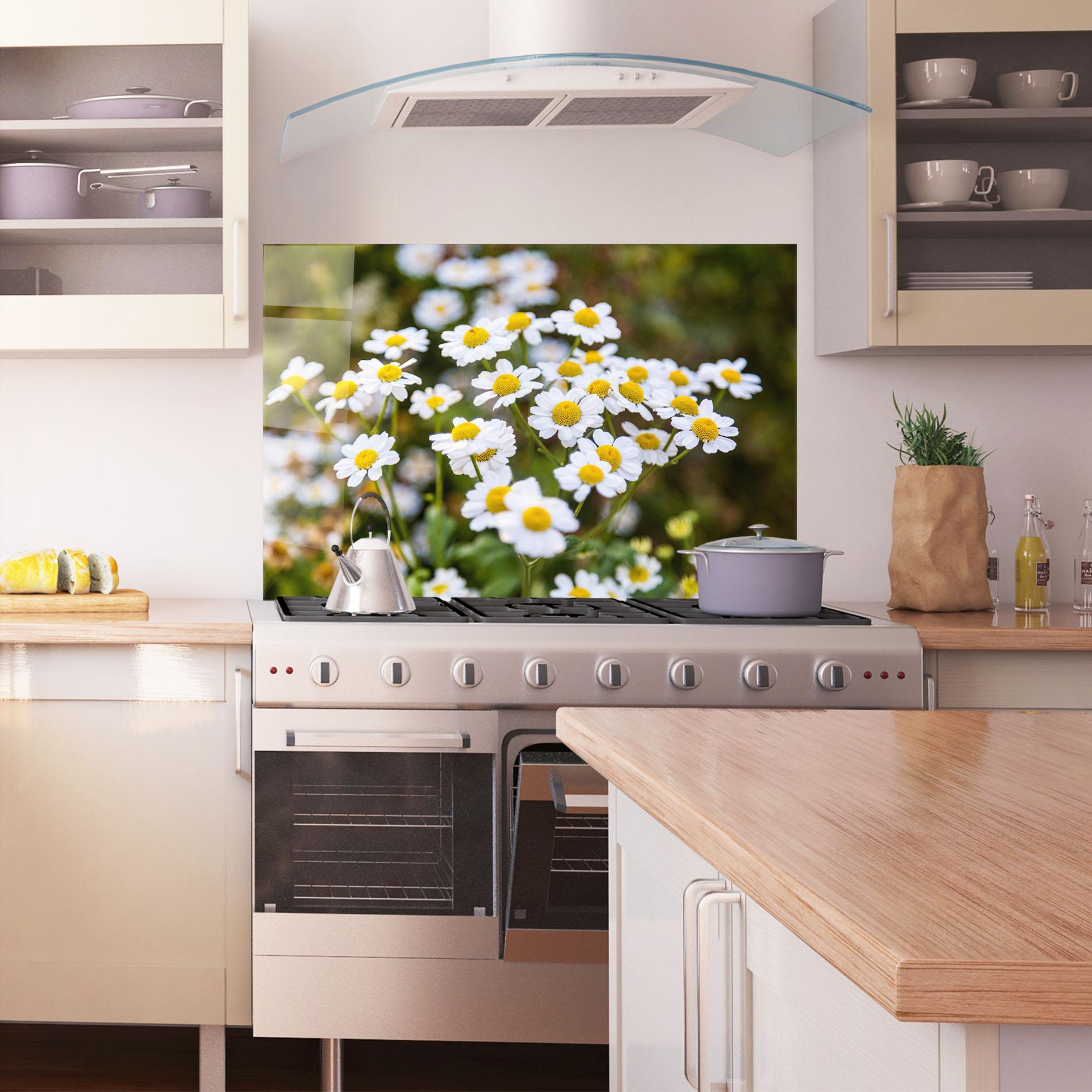 Panou Sticla Bucatarie Flowers Garden mockup 1