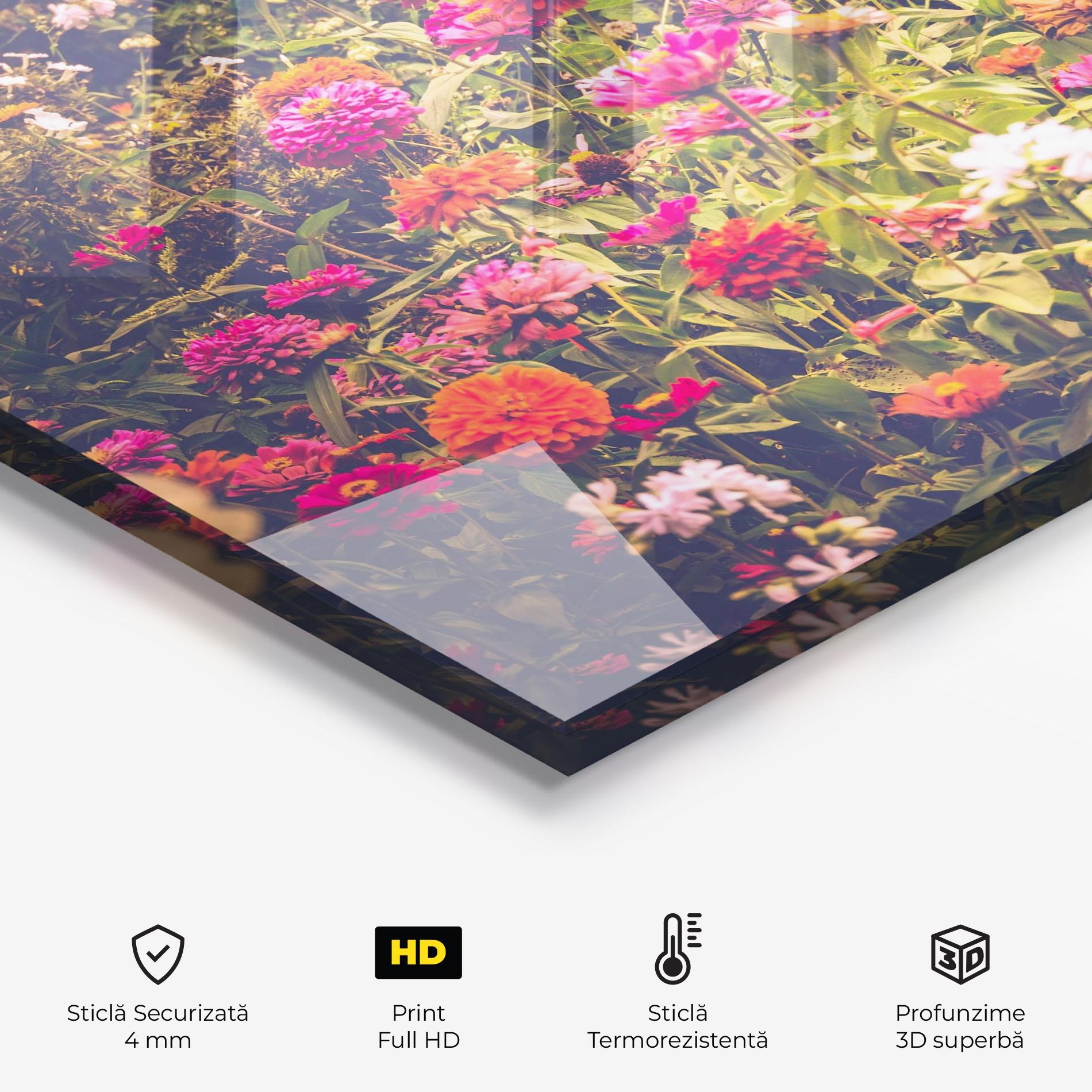 Panou Sticla Bucatarie Colorful Wild Field mockup 2