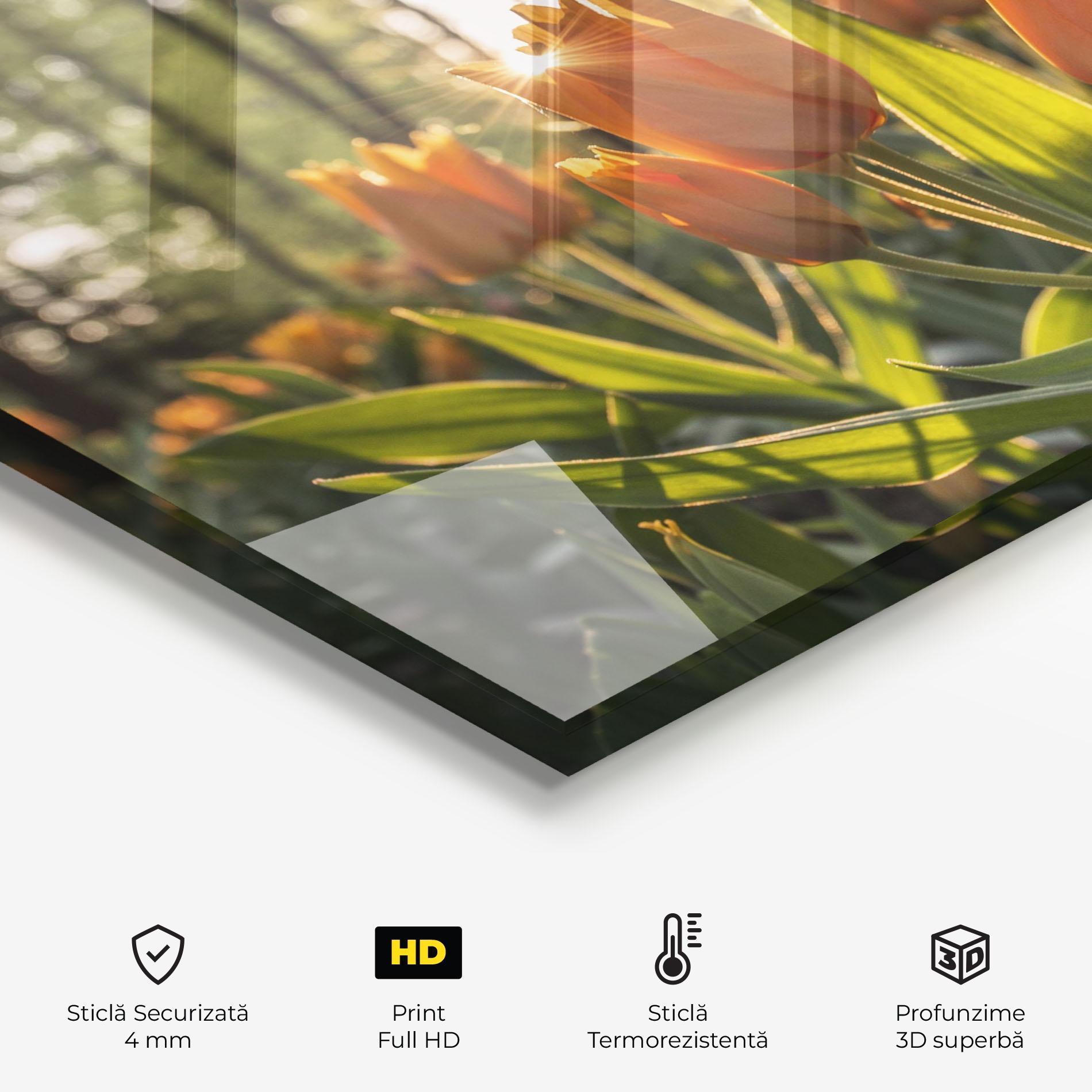 Panou Sticla Bucatarie Forest Tulips mockup 2