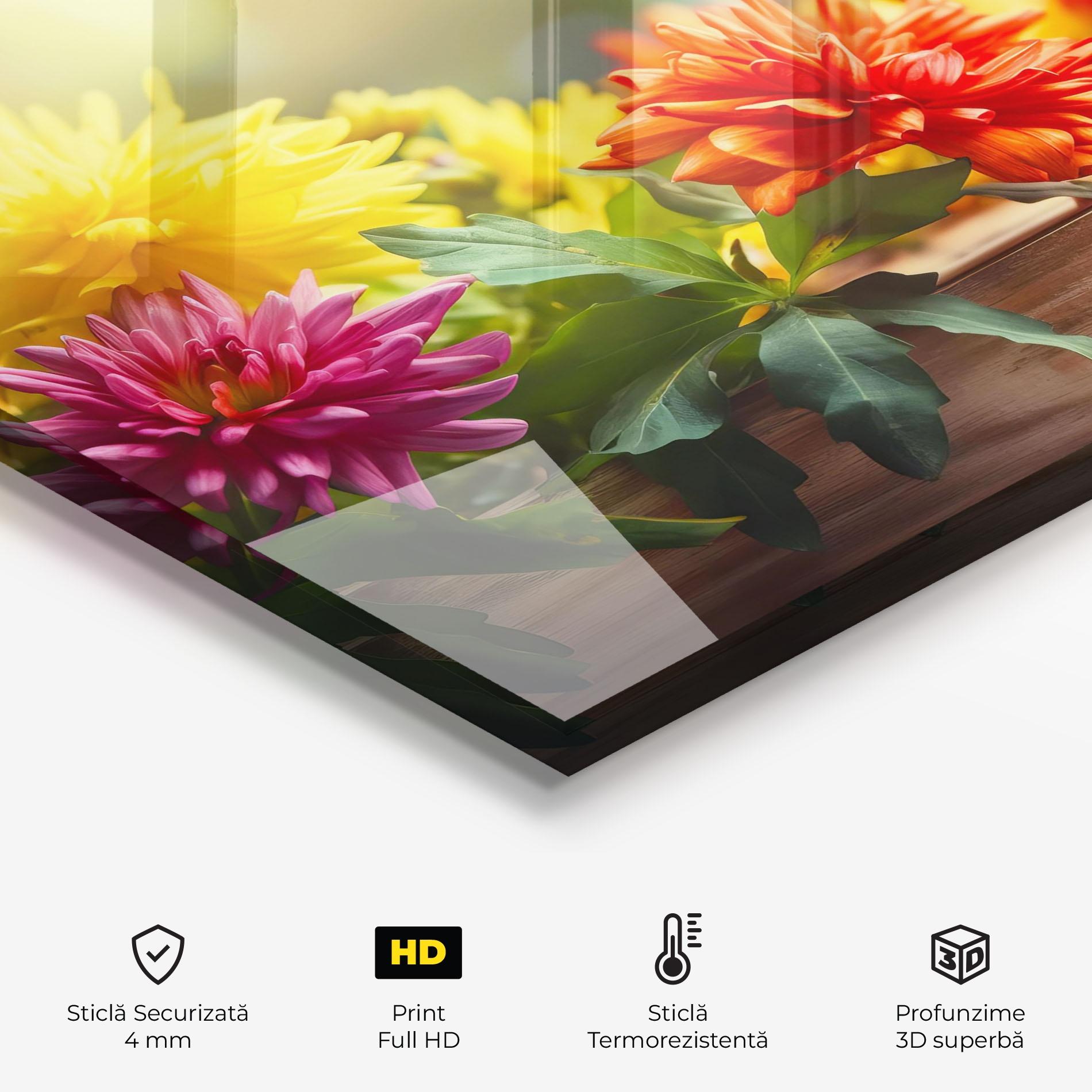 Panou Sticla Bucatarie Wood Wild Flower mockup 2