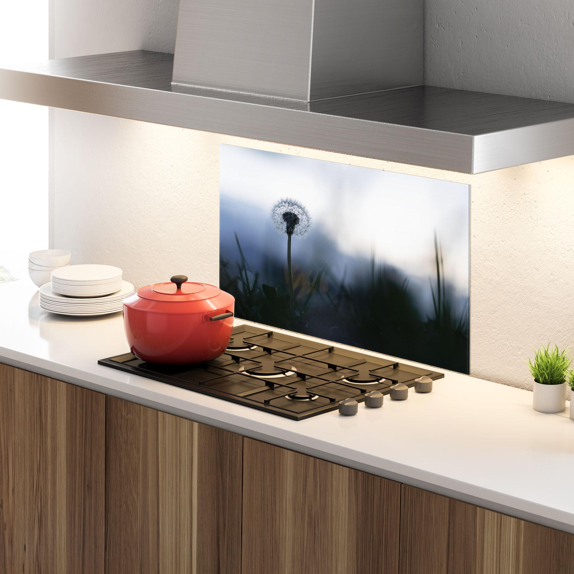 Panou Sticla Bucatarie Dandelion Wild View mockup 4