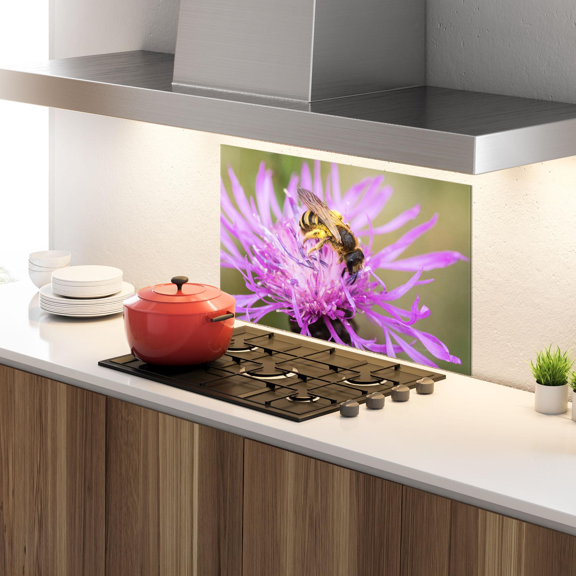 Panou Sticla Bucatarie Flower Bee mockup 4