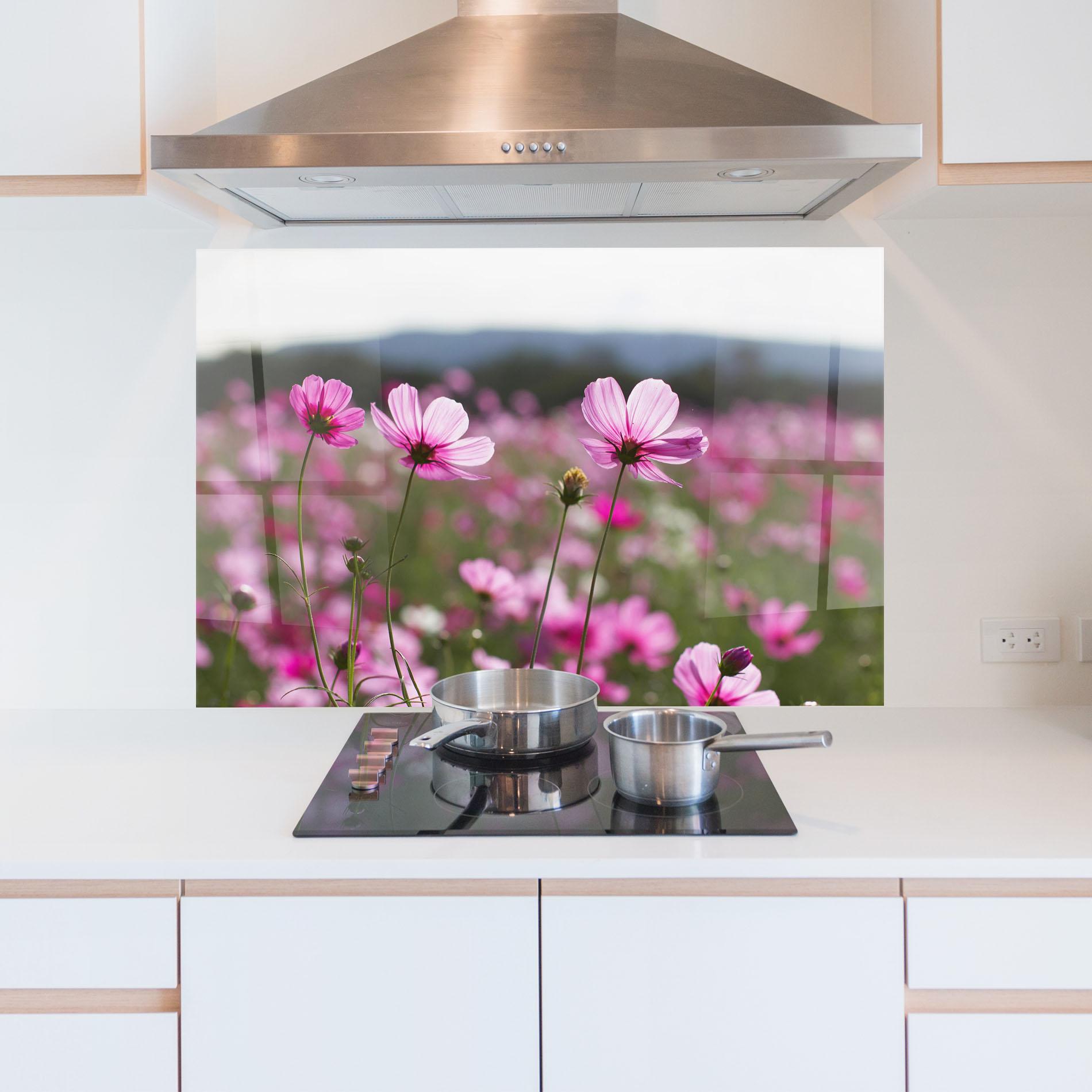 Panou Sticla Bucatarie Cosmos Flower mockup 5