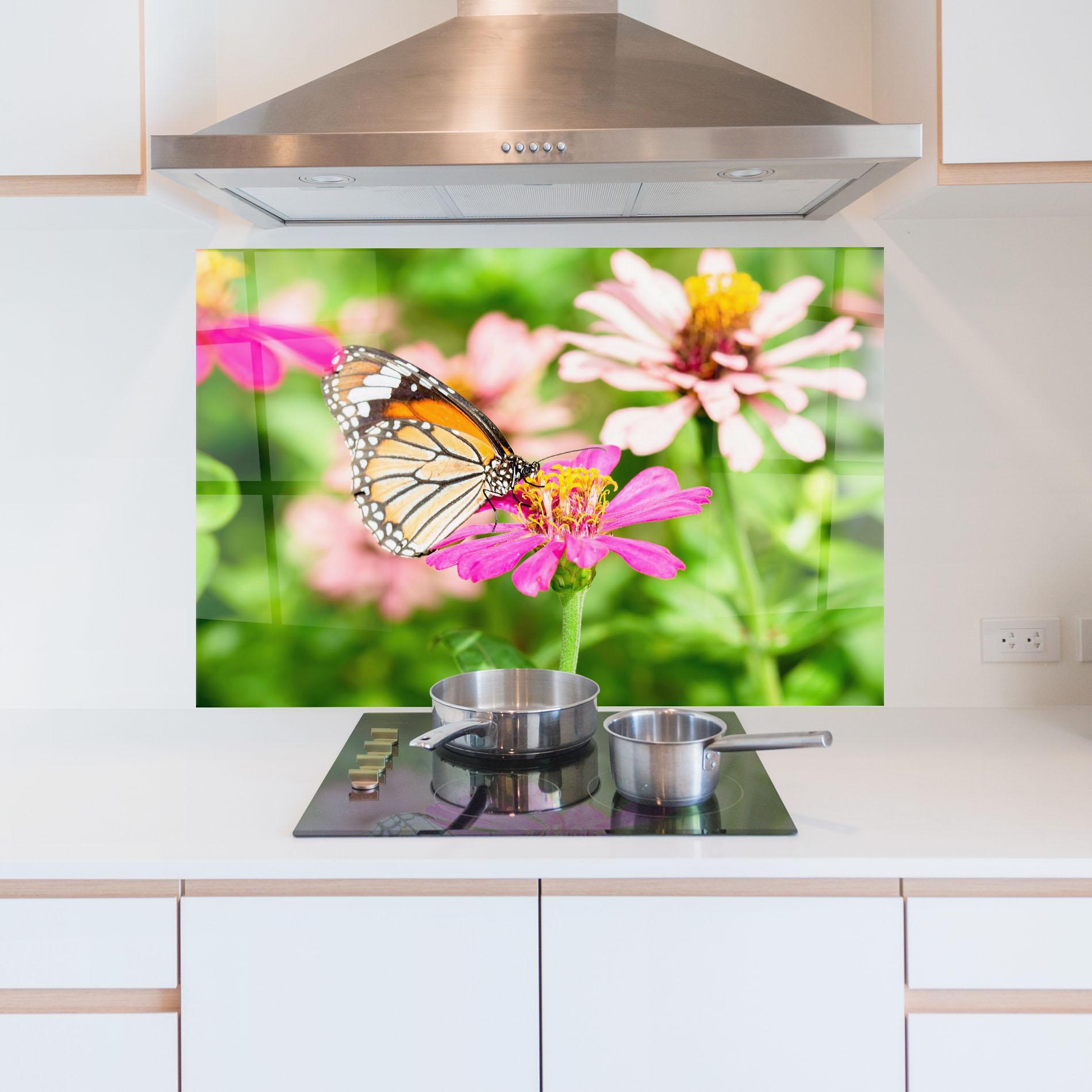 Panou Sticla Bucatarie Daylight Butterfly mockup 5