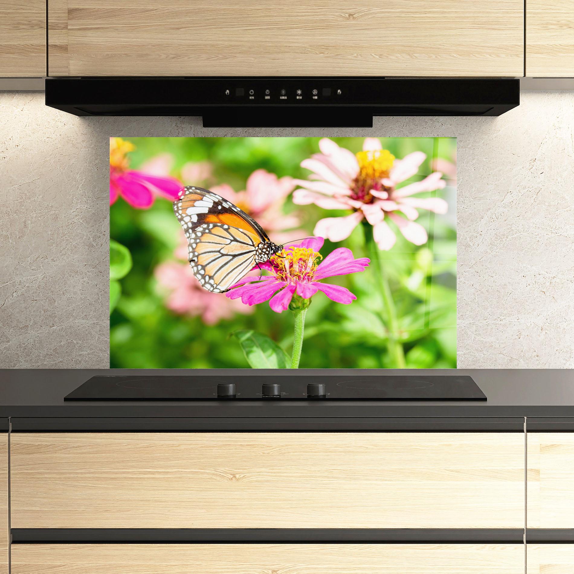 Panou Sticla Bucatarie Daylight Butterfly mockup 3