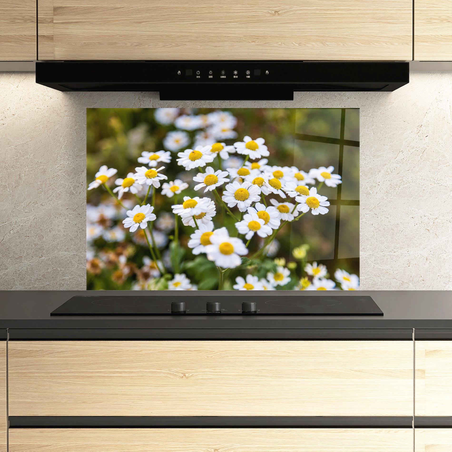 Panou Sticla Bucatarie Flowers Garden mockup 3