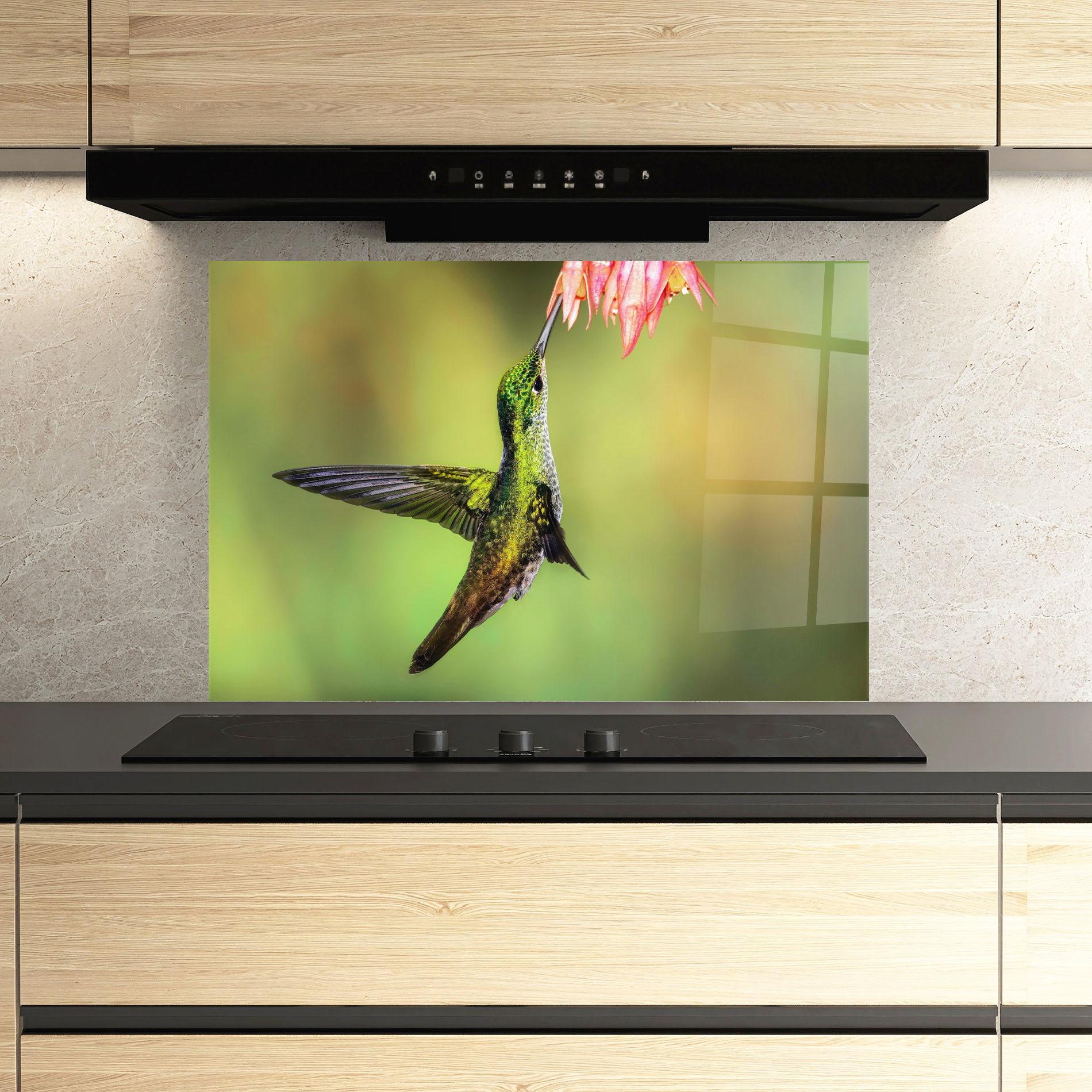 Panou Sticla Bucatarie Wild Bird Flower mockup 3