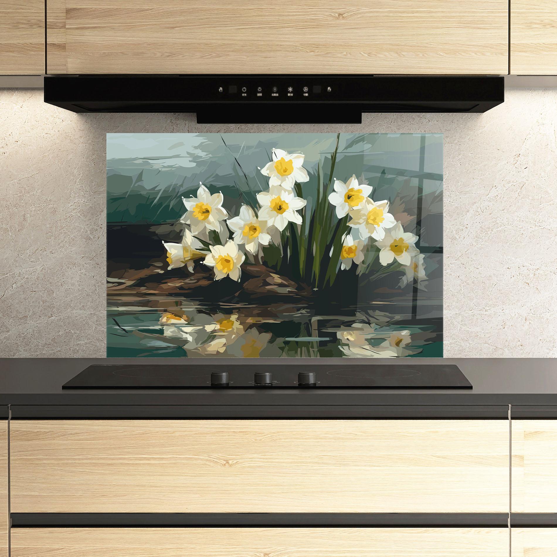 Panou Sticla Bucatarie Wild Lake Plant mockup 3