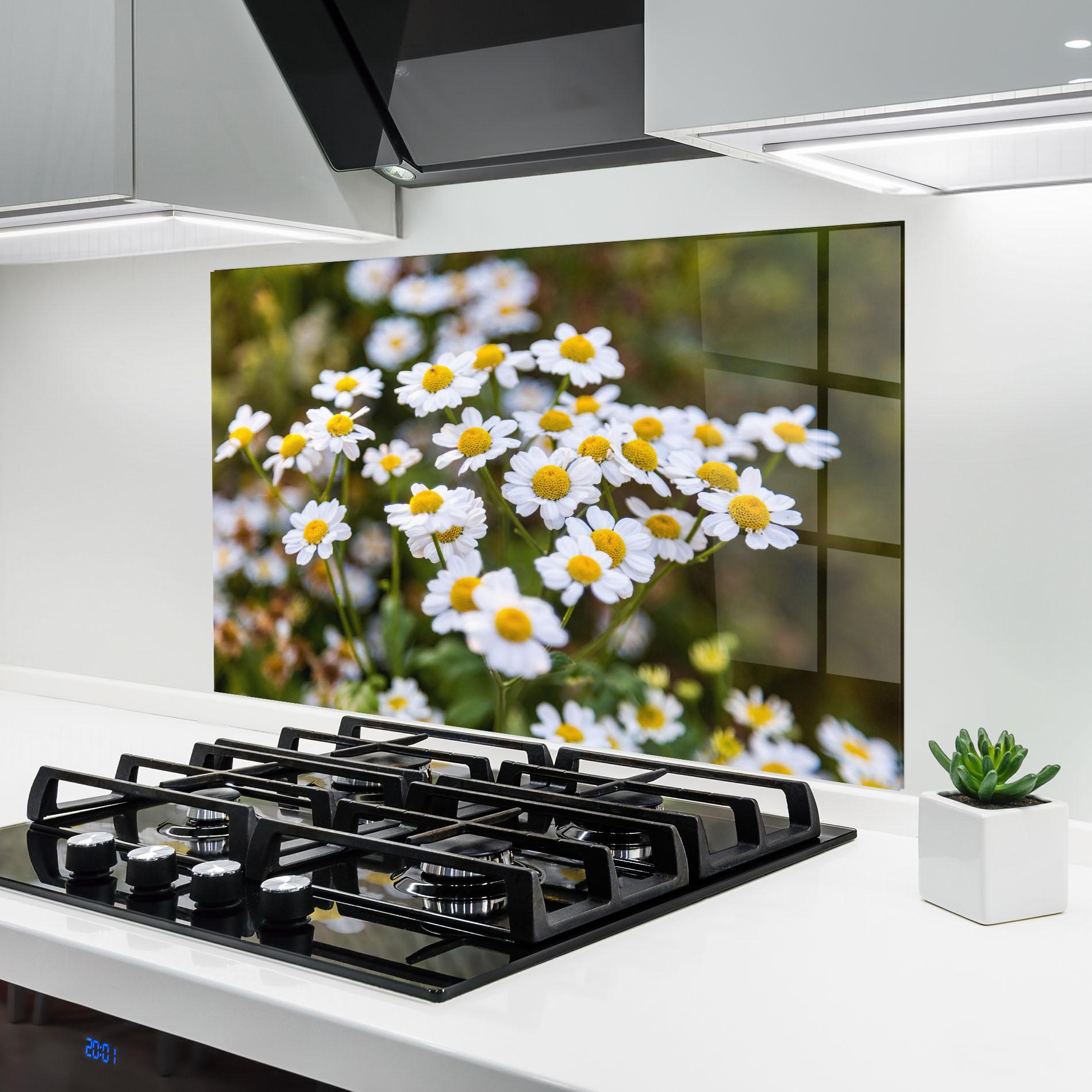 Panou Sticla Bucatarie Flowers Garden mockup 6