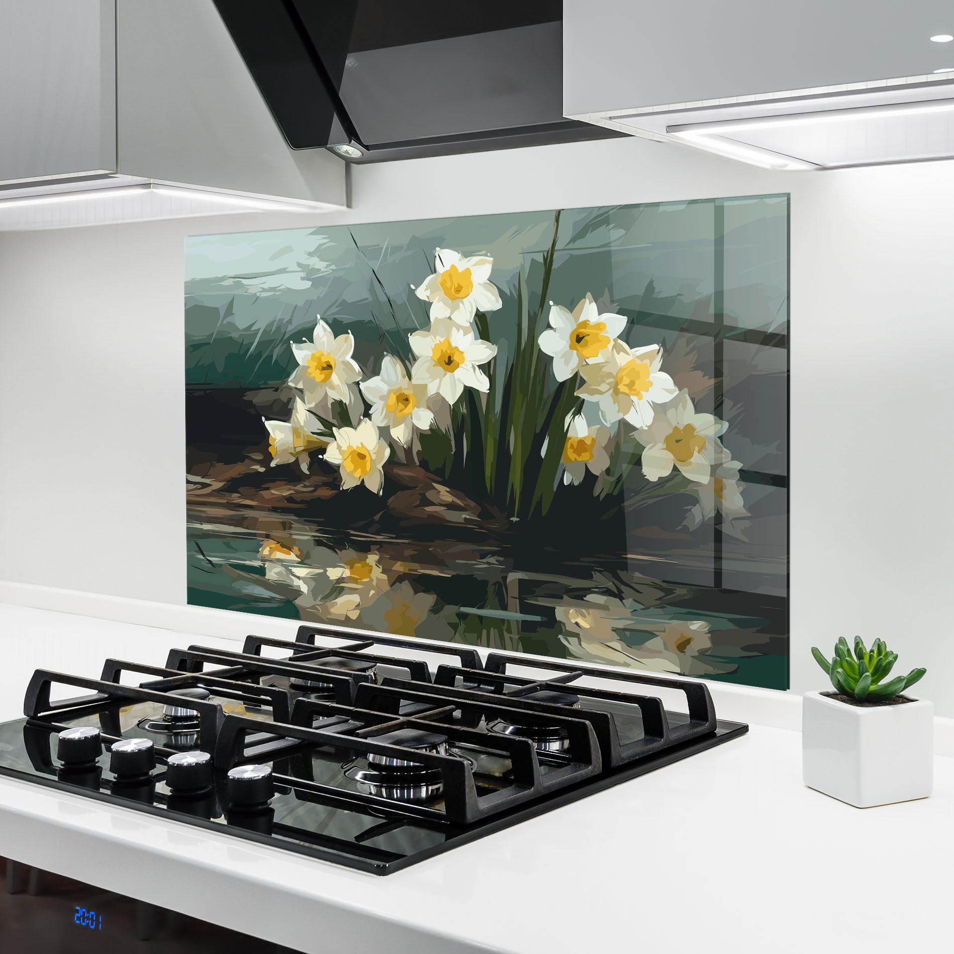 Panou Sticla Bucatarie Wild Lake Plant mockup 6