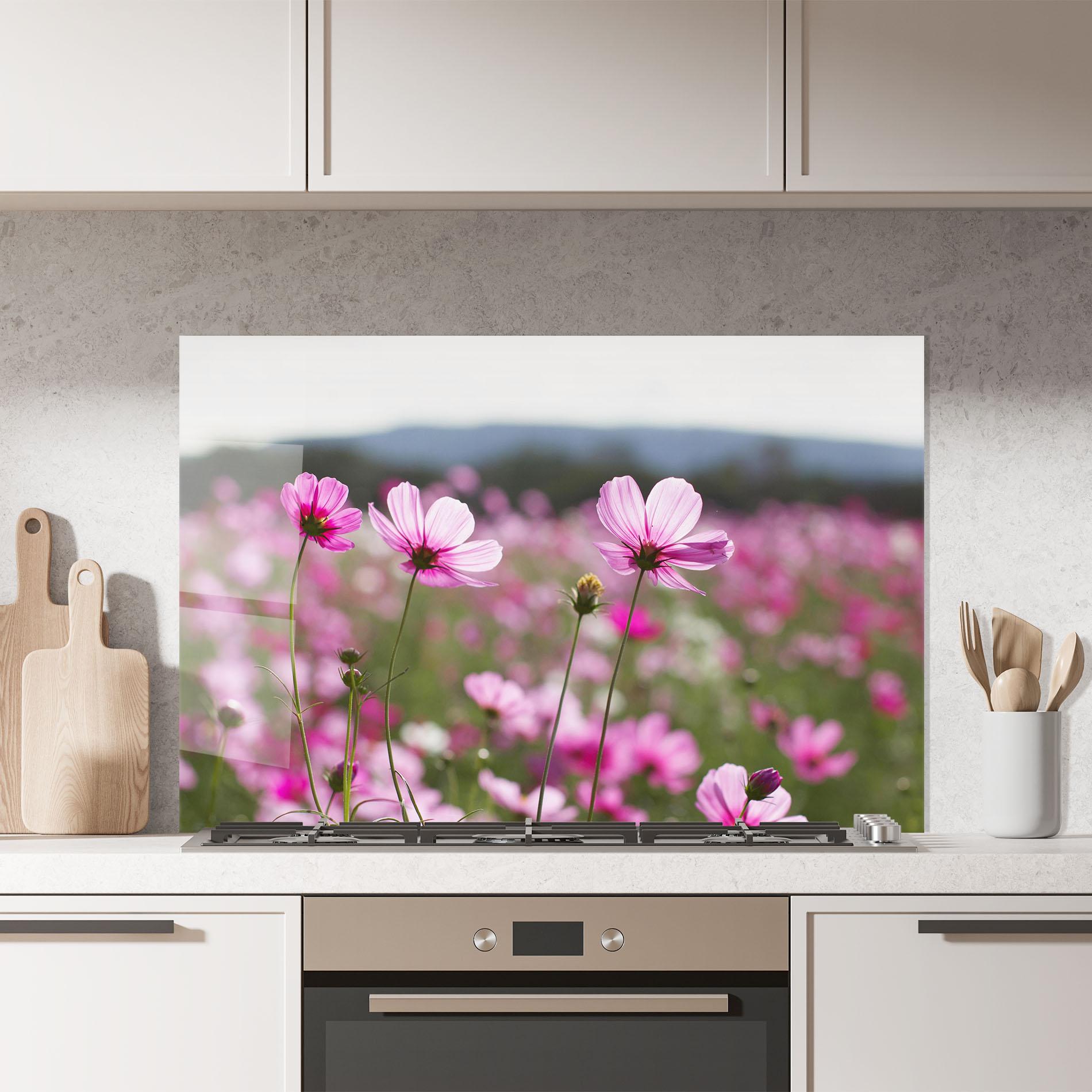 Panou Sticla Bucatarie Cosmos Flower mockup 7