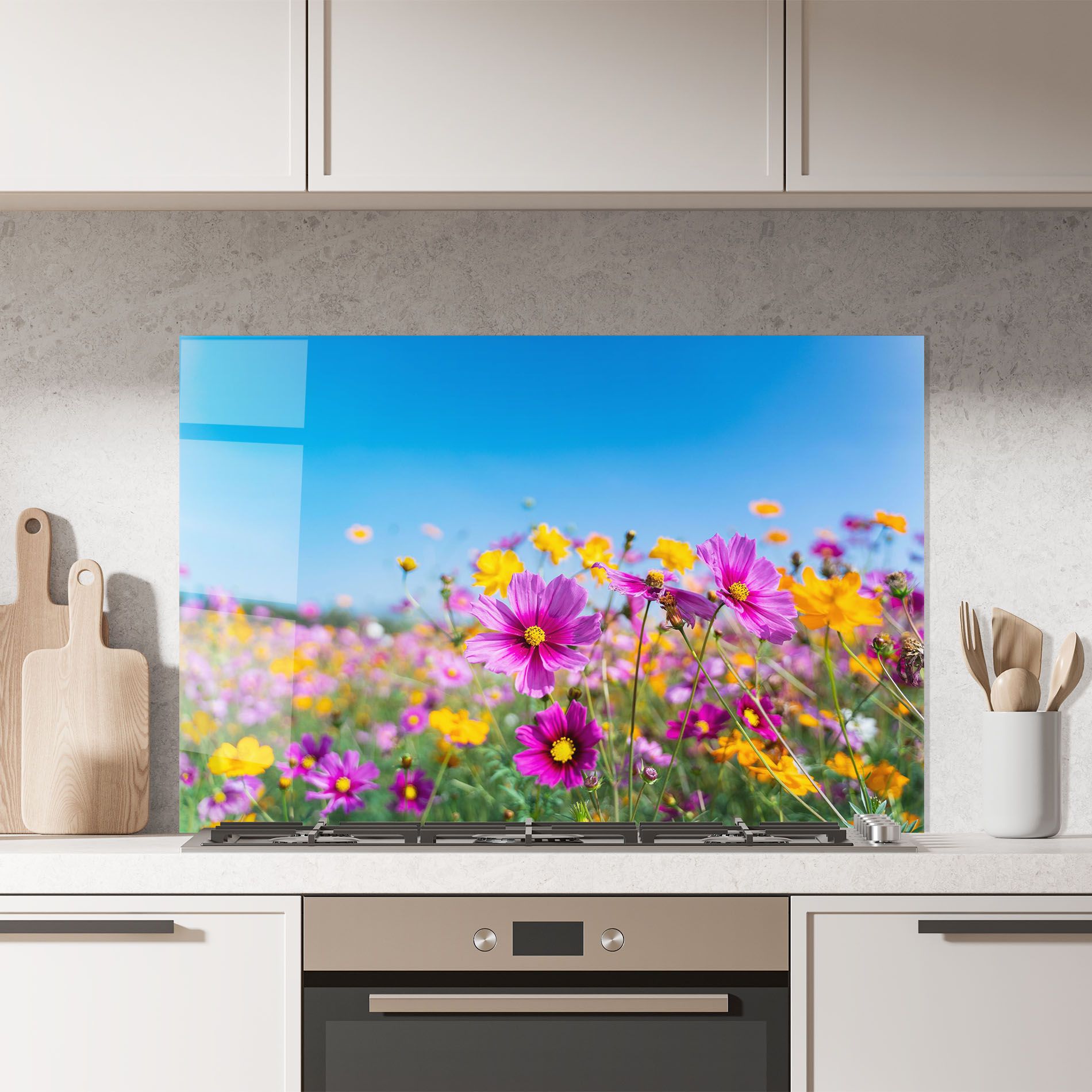 Cosmos Flowers Grassland mockup 7