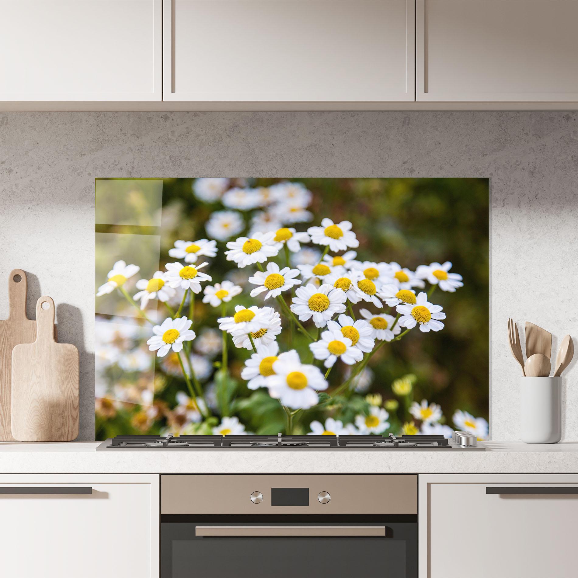 Panou Sticla Bucatarie Flowers Garden mockup 7