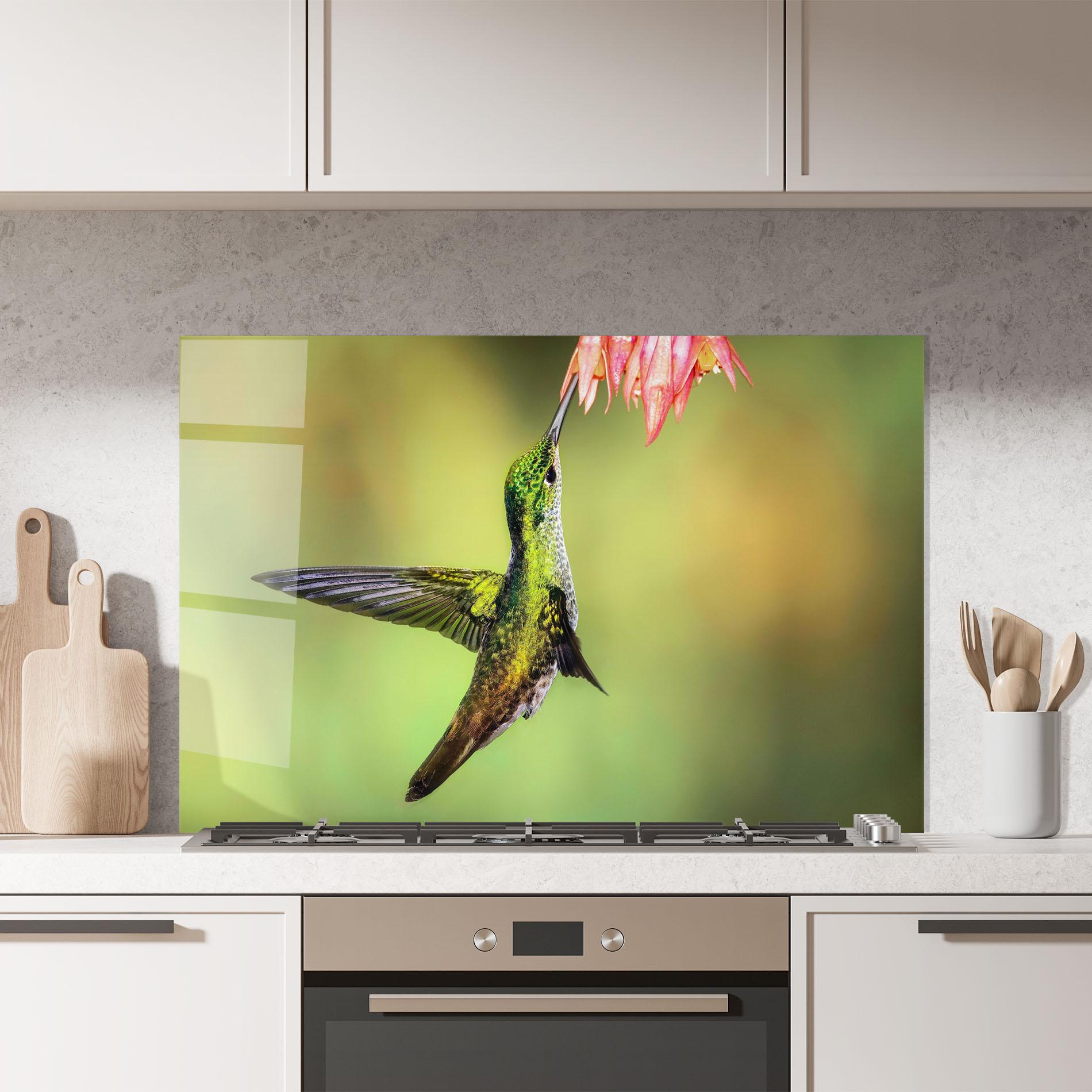 Panou Sticla Bucatarie Wild Bird Flower mockup 7