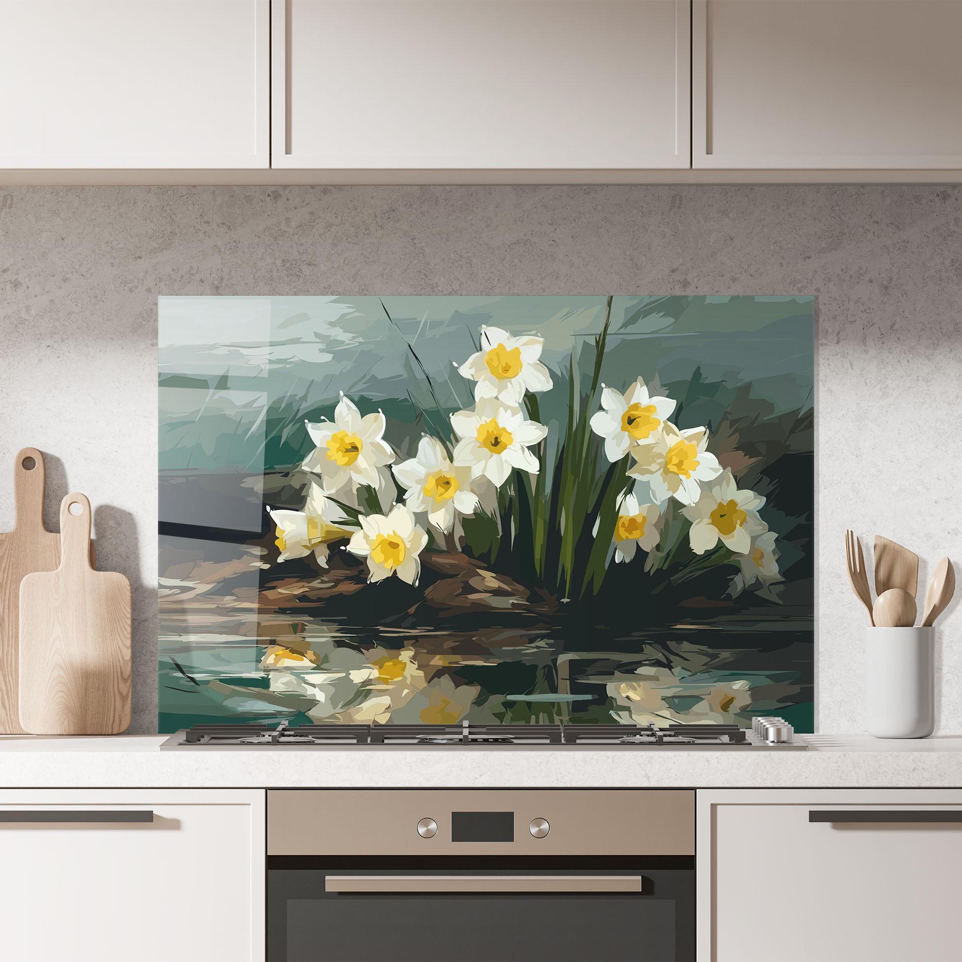 Panou Sticla Bucatarie Wild Lake Plant mockup 7