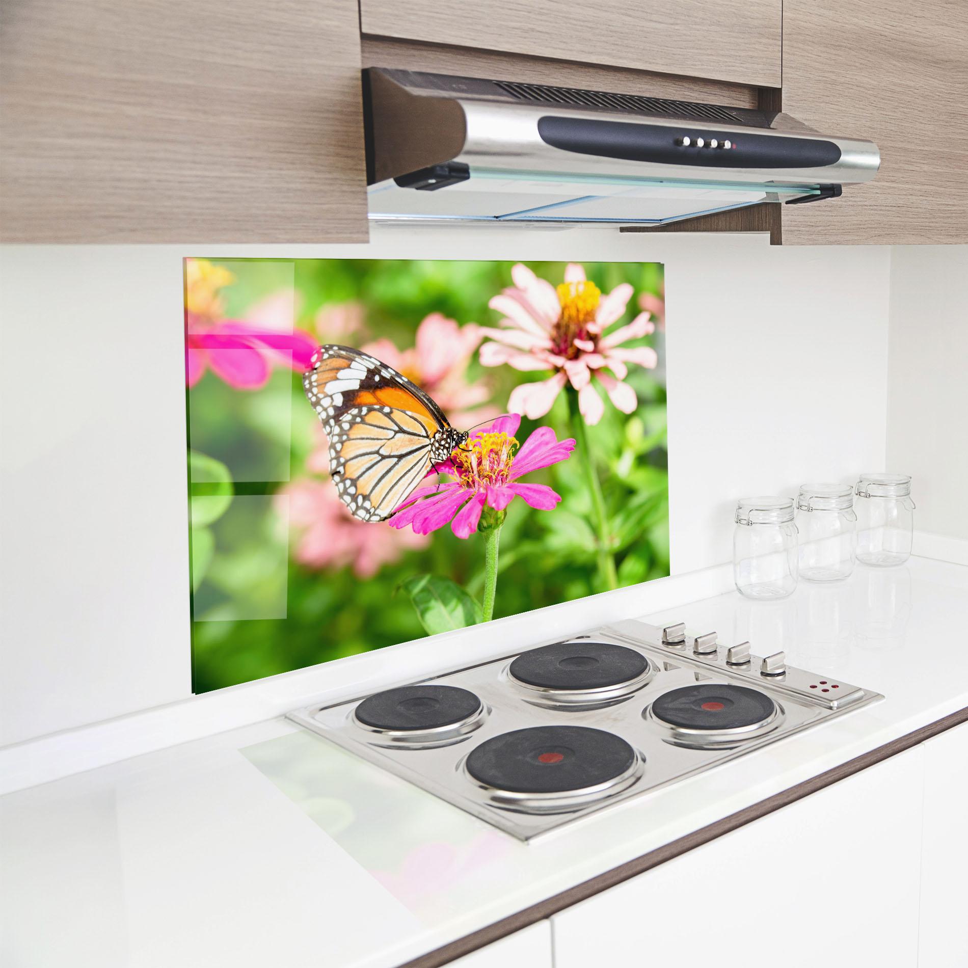 Panou Sticla Bucatarie Daylight Butterfly mockup 8