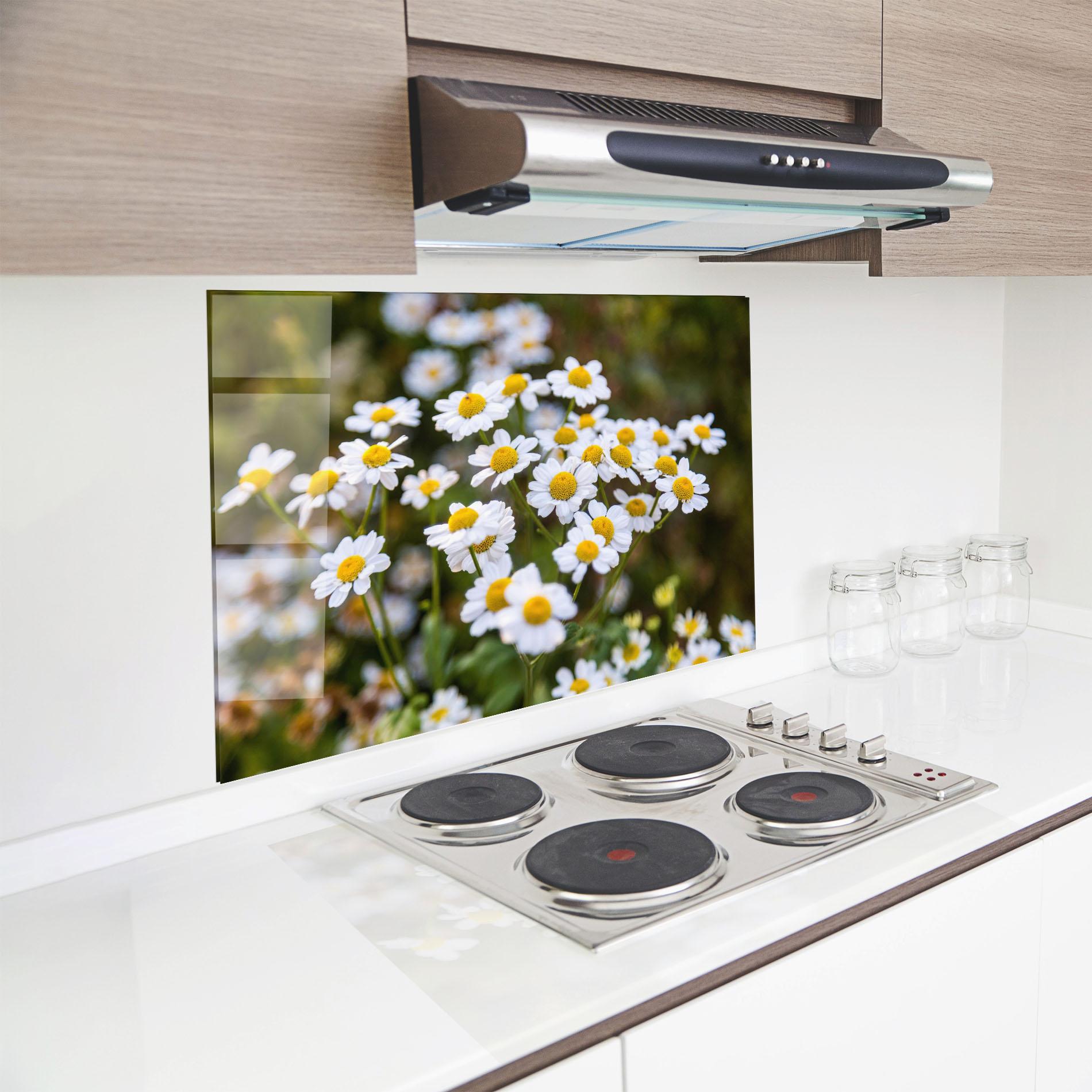 Panou Sticla Bucatarie Flowers Garden mockup 8