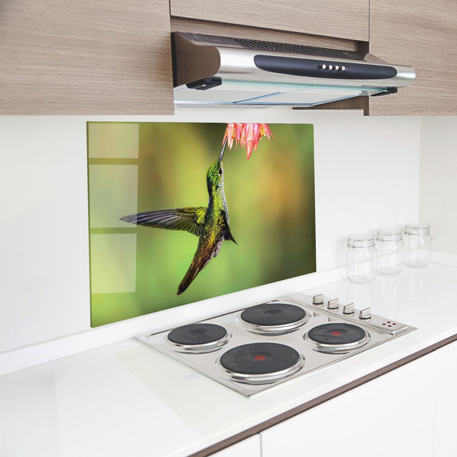 Panou Sticla Bucatarie Wild Bird Flower mockup 8