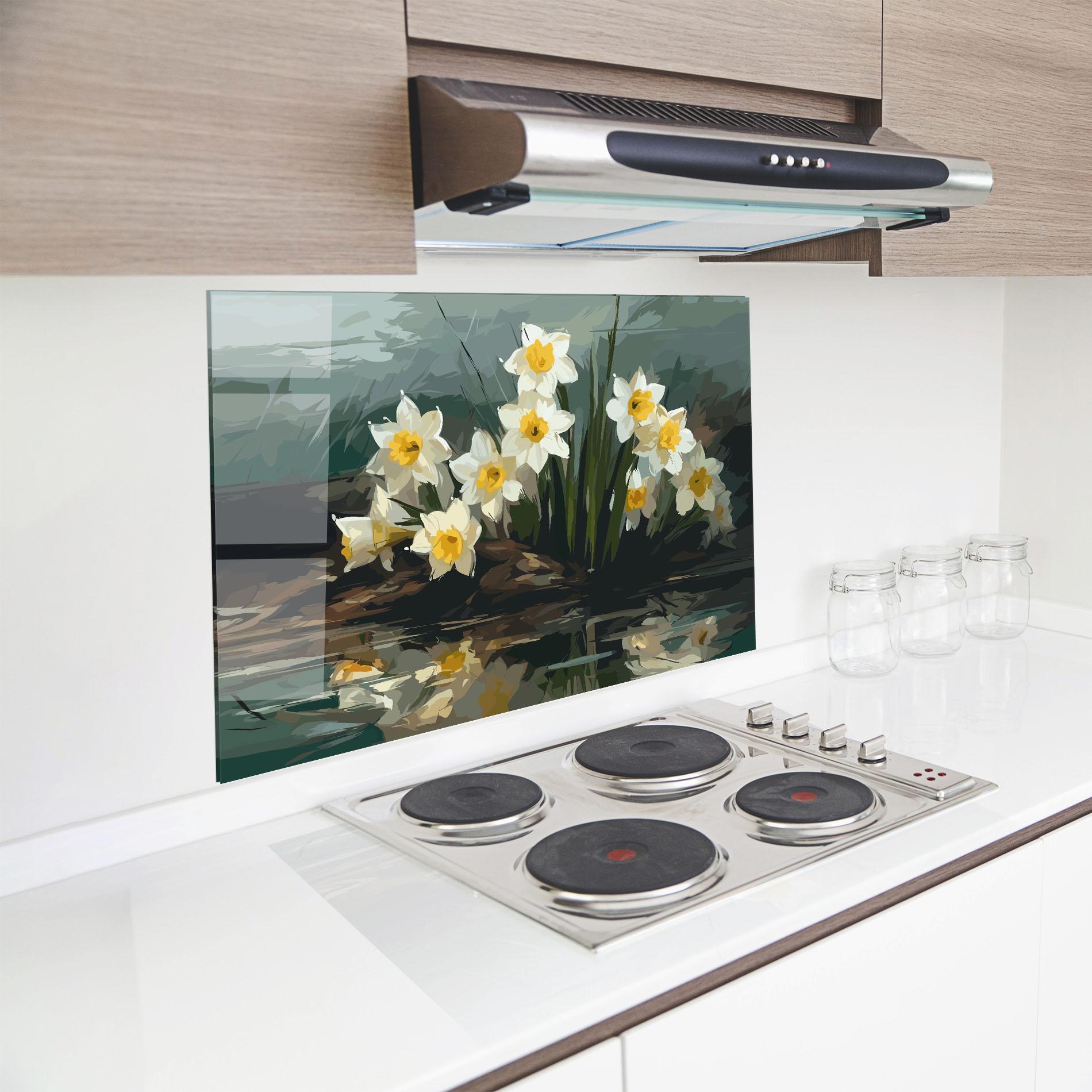 Panou Sticla Bucatarie Wild Lake Plant mockup 8