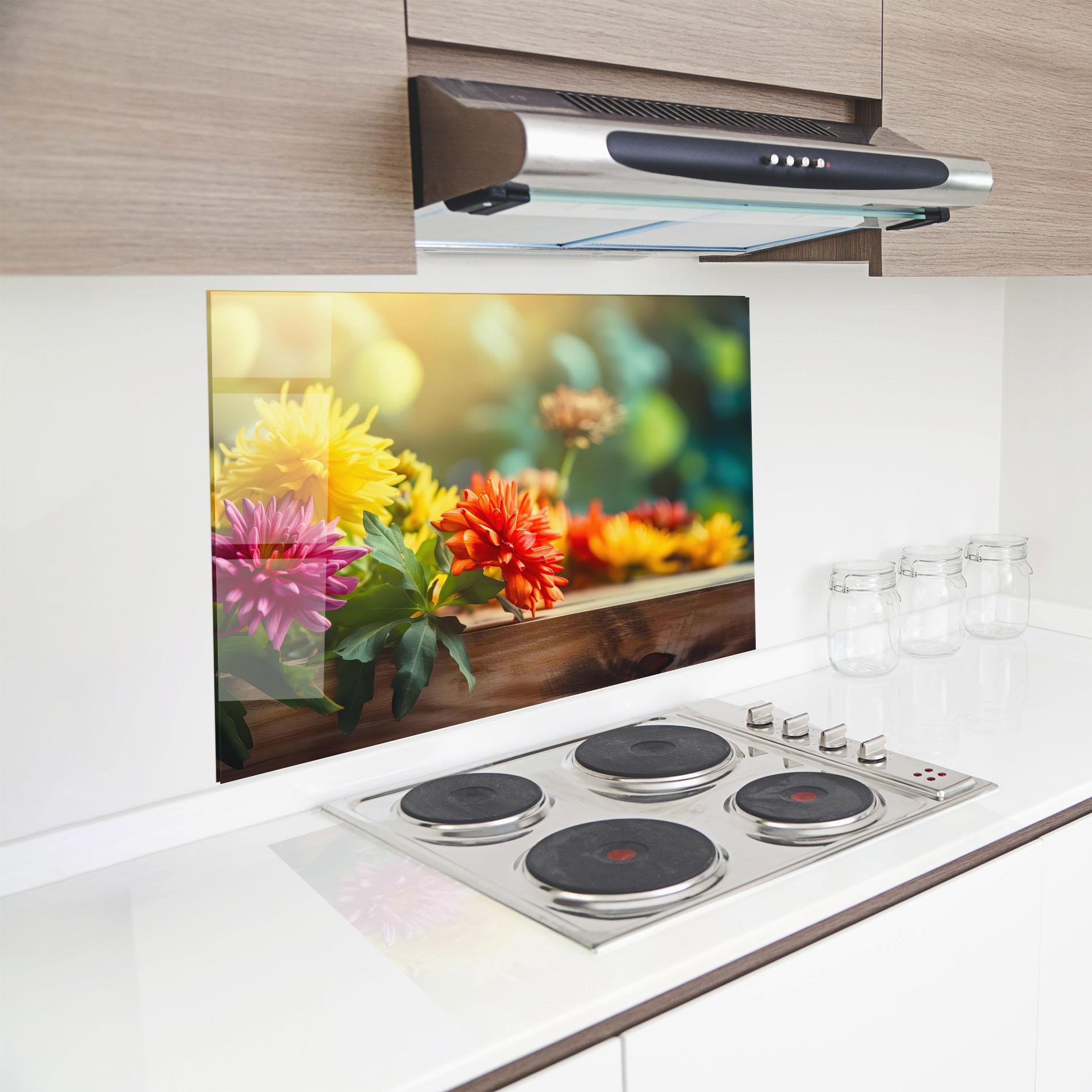 Panou Sticla Bucatarie Wood Wild Flower mockup 8
