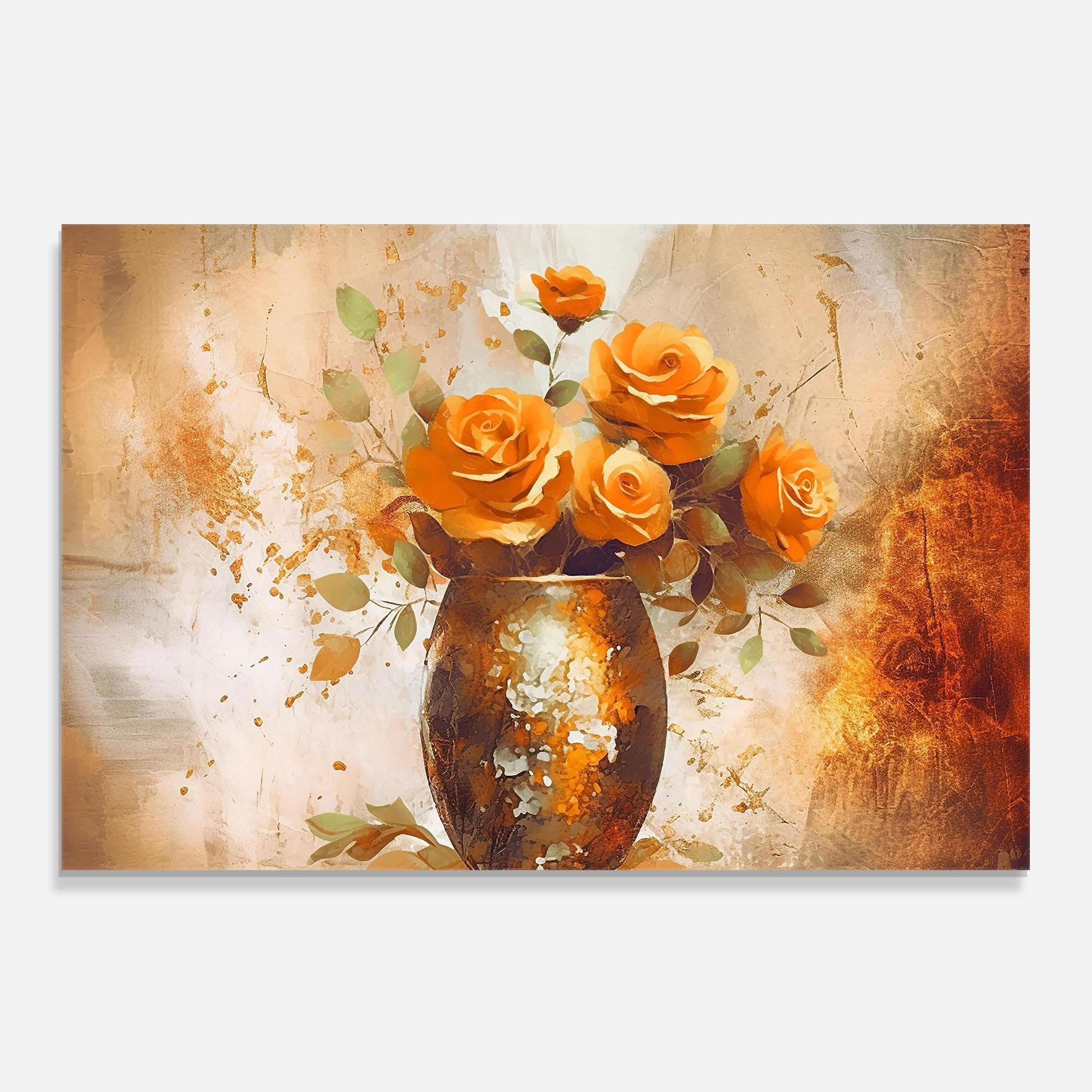 Panou Sticla Bucatarie Brown Vase Art mockup 0