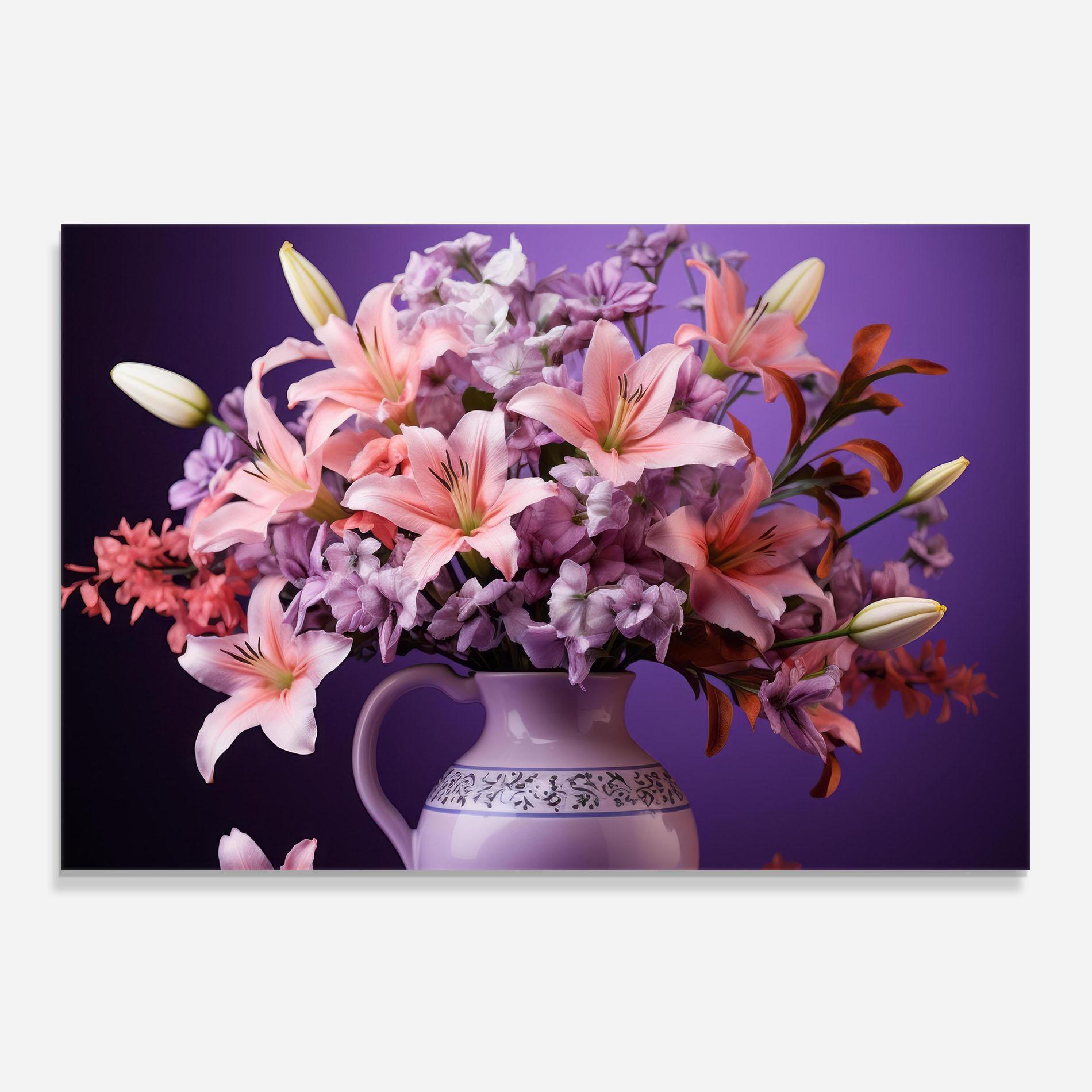 Panou Sticla Bucatarie Cute Purple Vase mockup 0