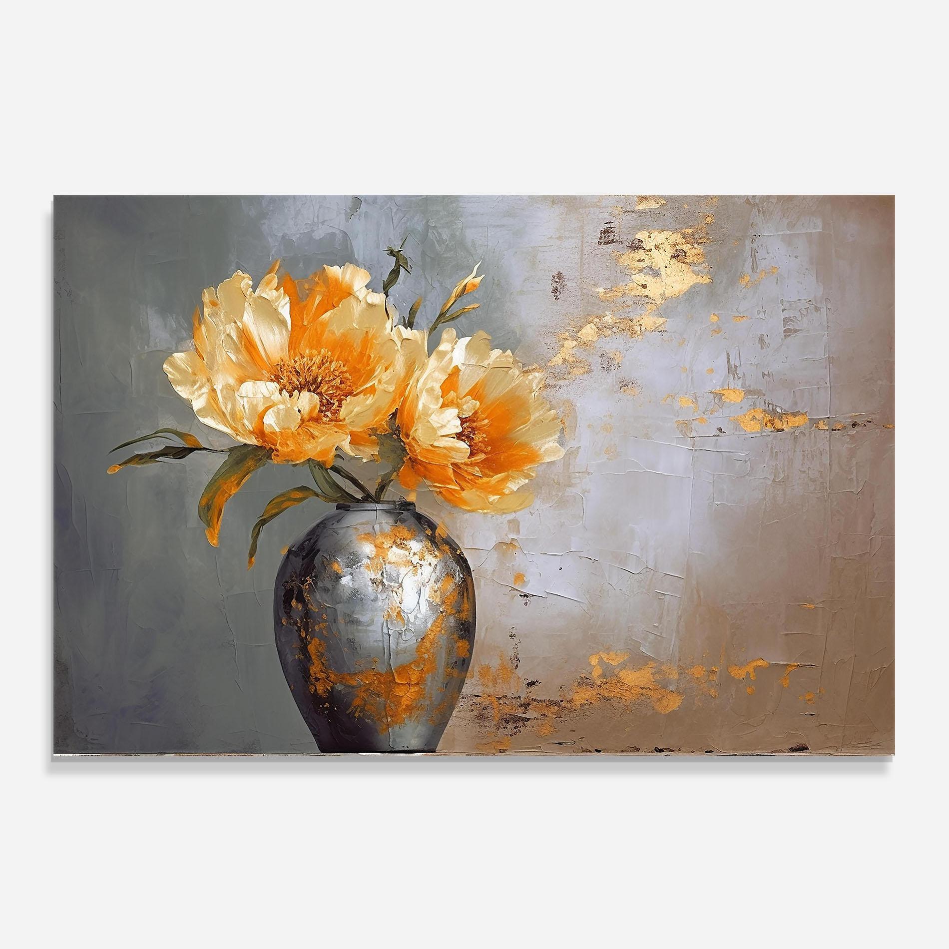 Panou Sticla Bucatarie Grey Painting Vase mockup 0