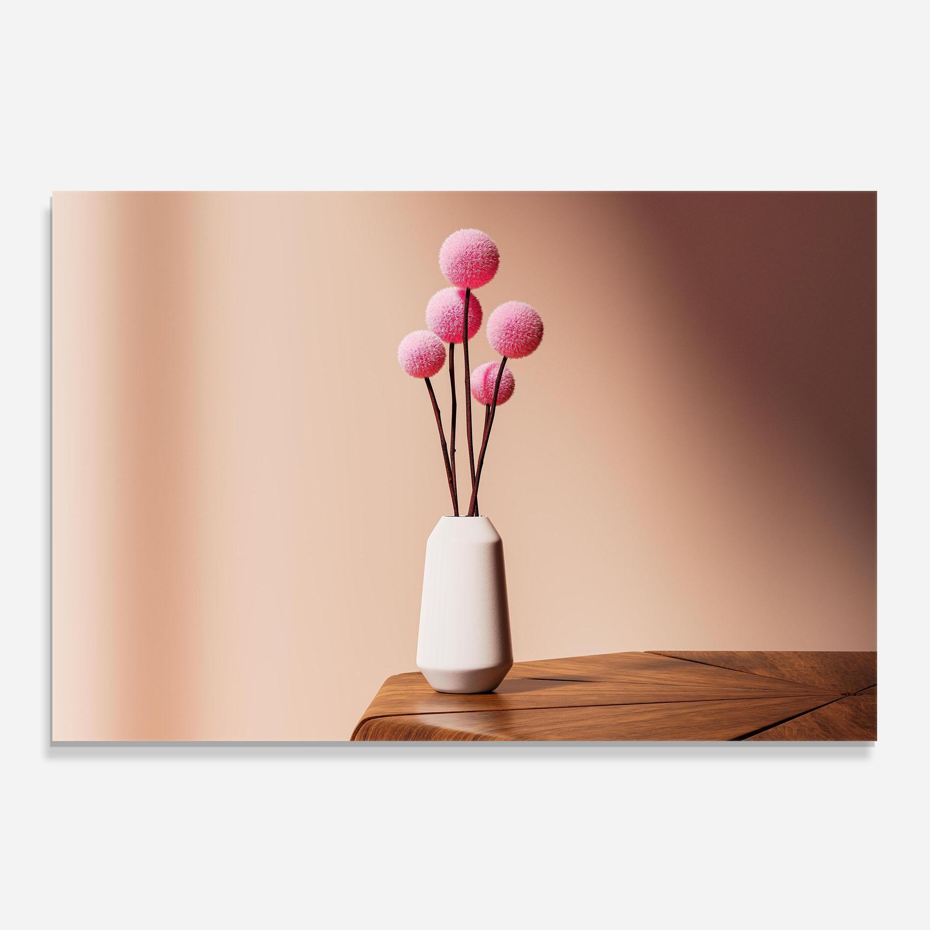 Panou Sticla Bucatarie Pink Circle Vase mockup 0