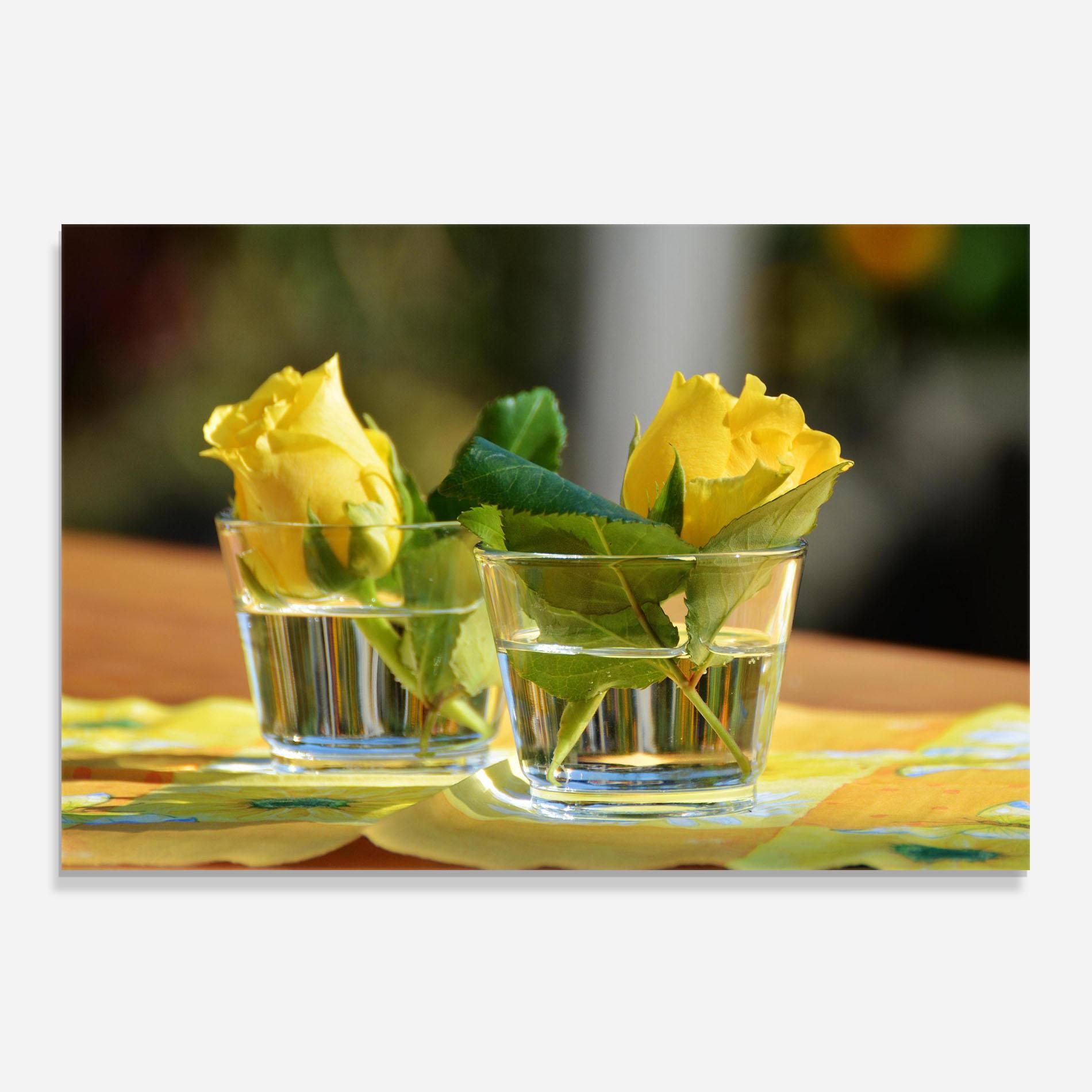 Panou Sticla Bucatarie Rose Yellow Vase mockup 0