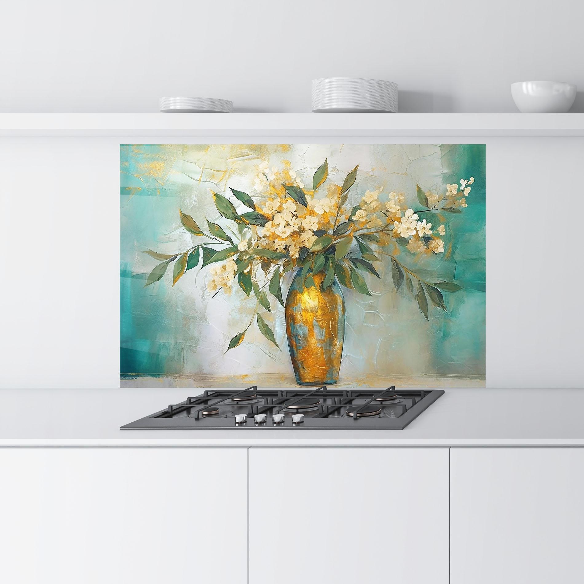 Panou Sticla Bucatarie Abstract Vase Art mockup 9