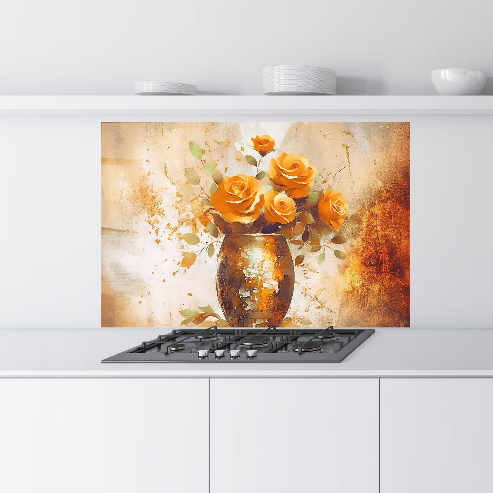 Panou Sticla Bucatarie Brown Vase Art mockup 9
