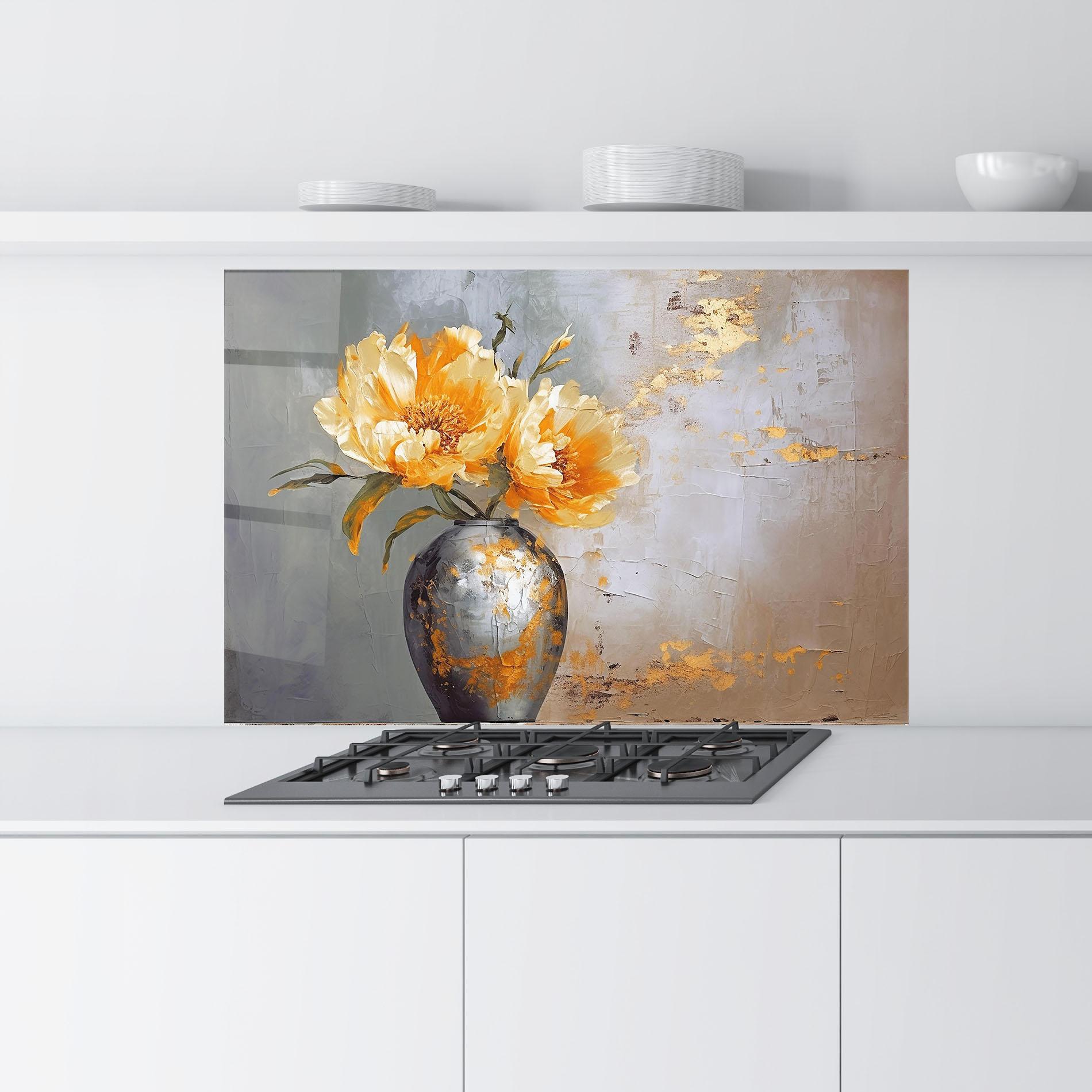Panou Sticla Bucatarie Grey Painting Vase mockup 9