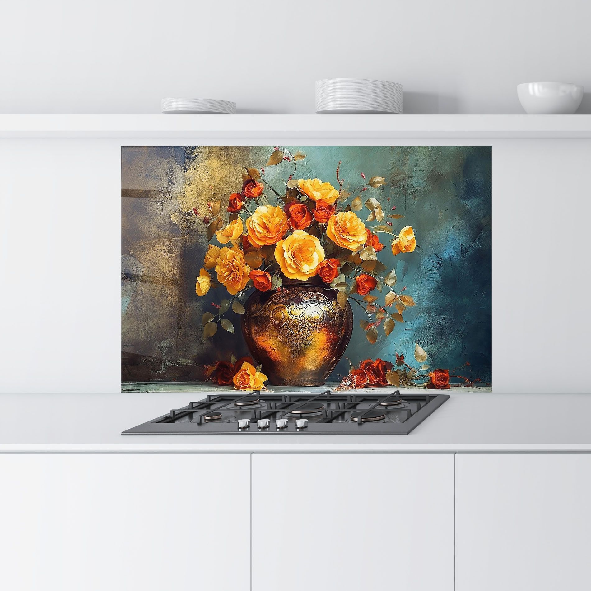 Red Orange Flower Vase mockup 9