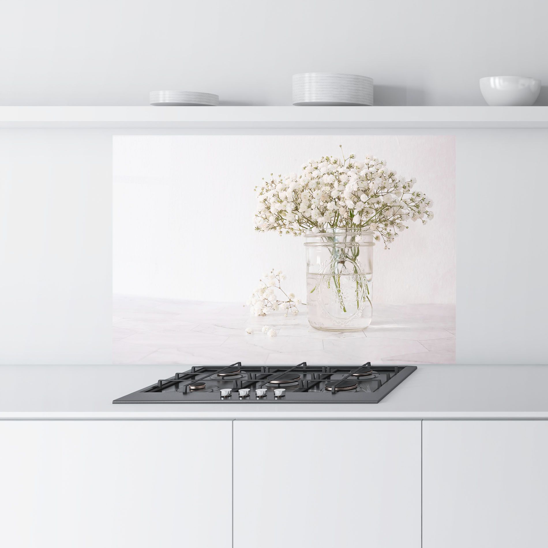 White Tiny Flower Vase mockup 9
