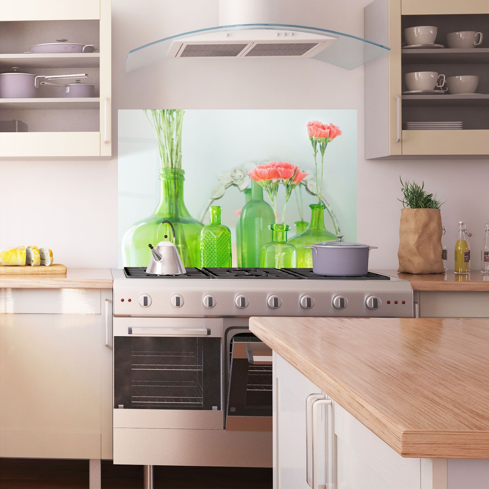 Green Vase Flowers mockup 1