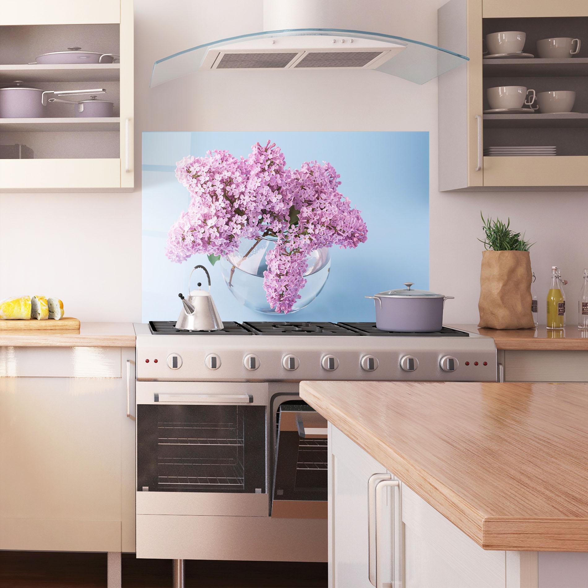 Panou Sticla Bucatarie Lilac Flower mockup 1