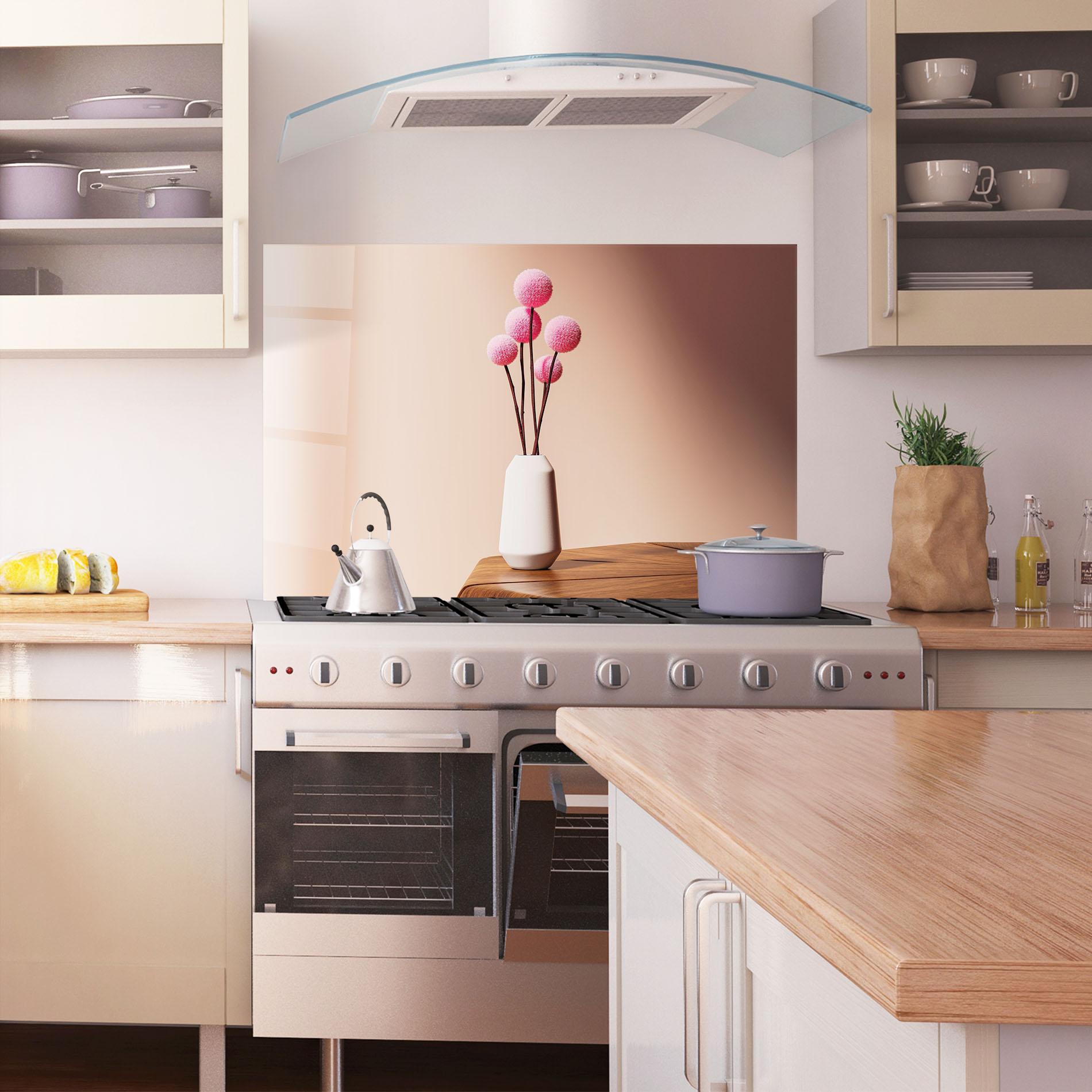 Panou Sticla Bucatarie Pink Circle Vase mockup 1