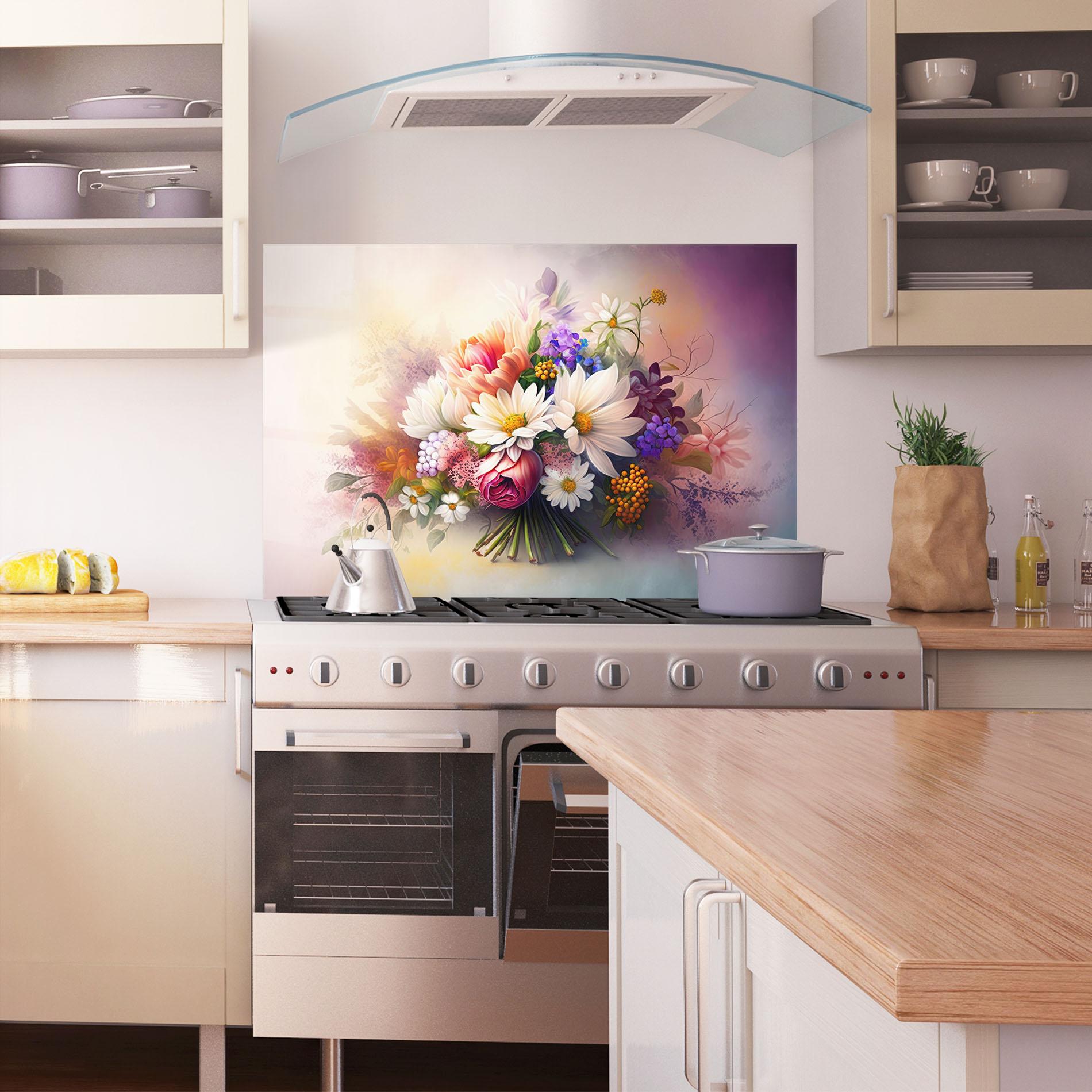 Panou Sticla Bucatarie Vecteezy_ai Generated Bouquet Of Fresh Spring Flowers On Light_23373362_865 mockup 1