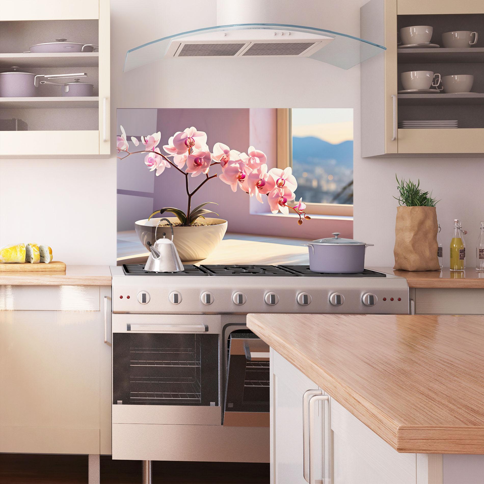 Panou Sticla Bucatarie Window Vase mockup 1