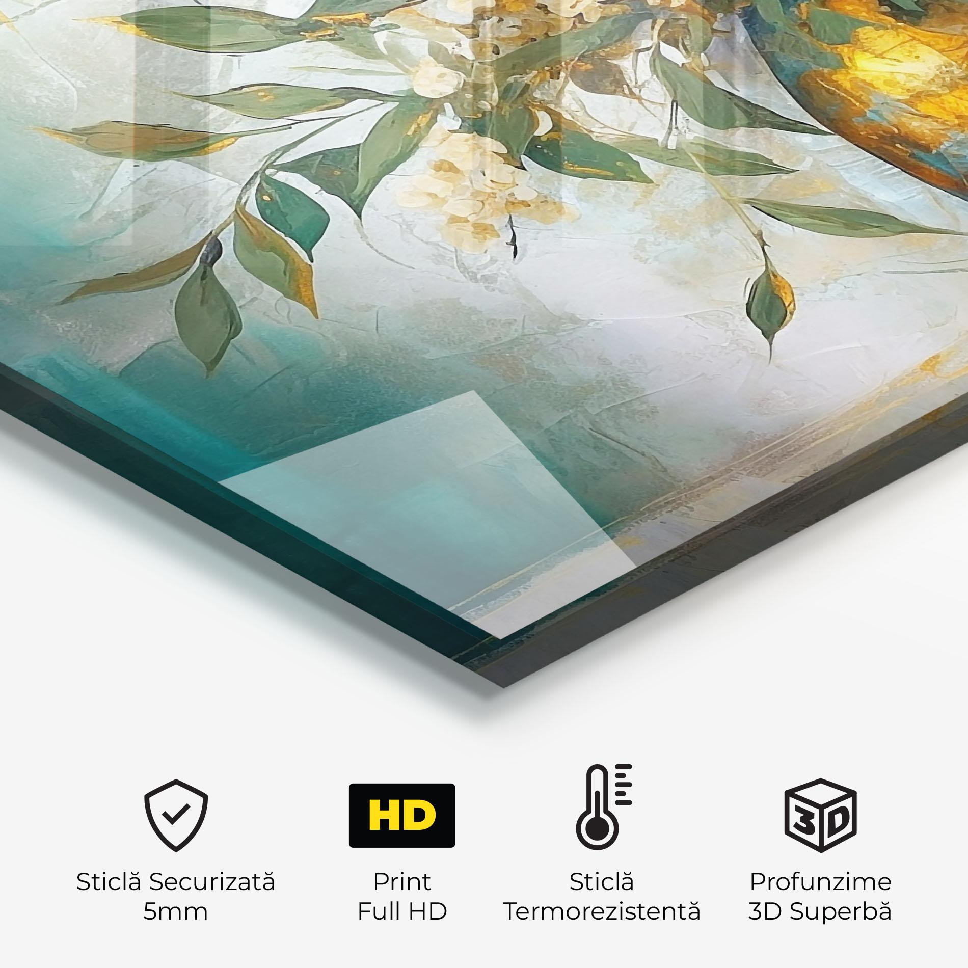 Panou Sticla Bucatarie Abstract Vase Art mockup 2