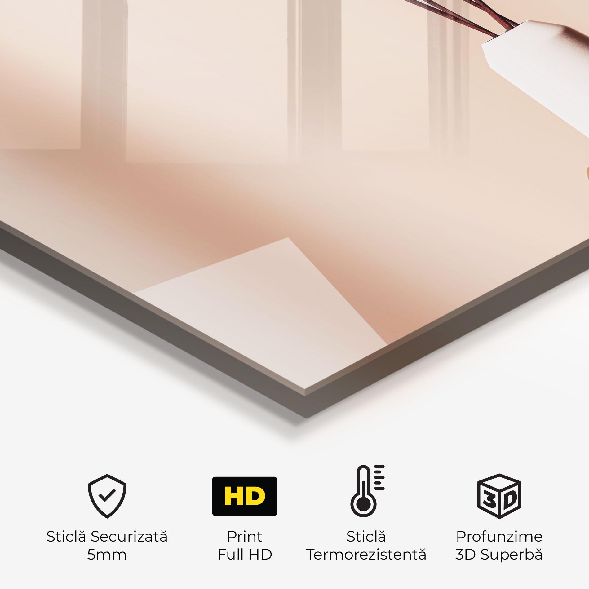 Panou Sticla Bucatarie Pink Circle Vase mockup 2