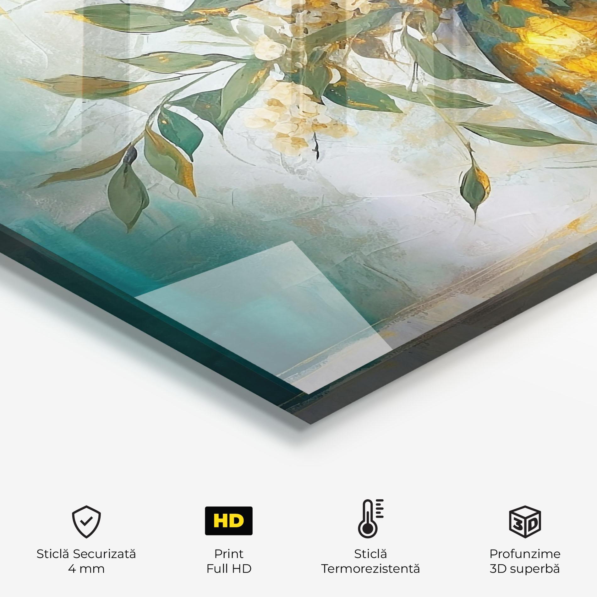 Panou Sticla Bucatarie Abstract Vase Art mockup 2