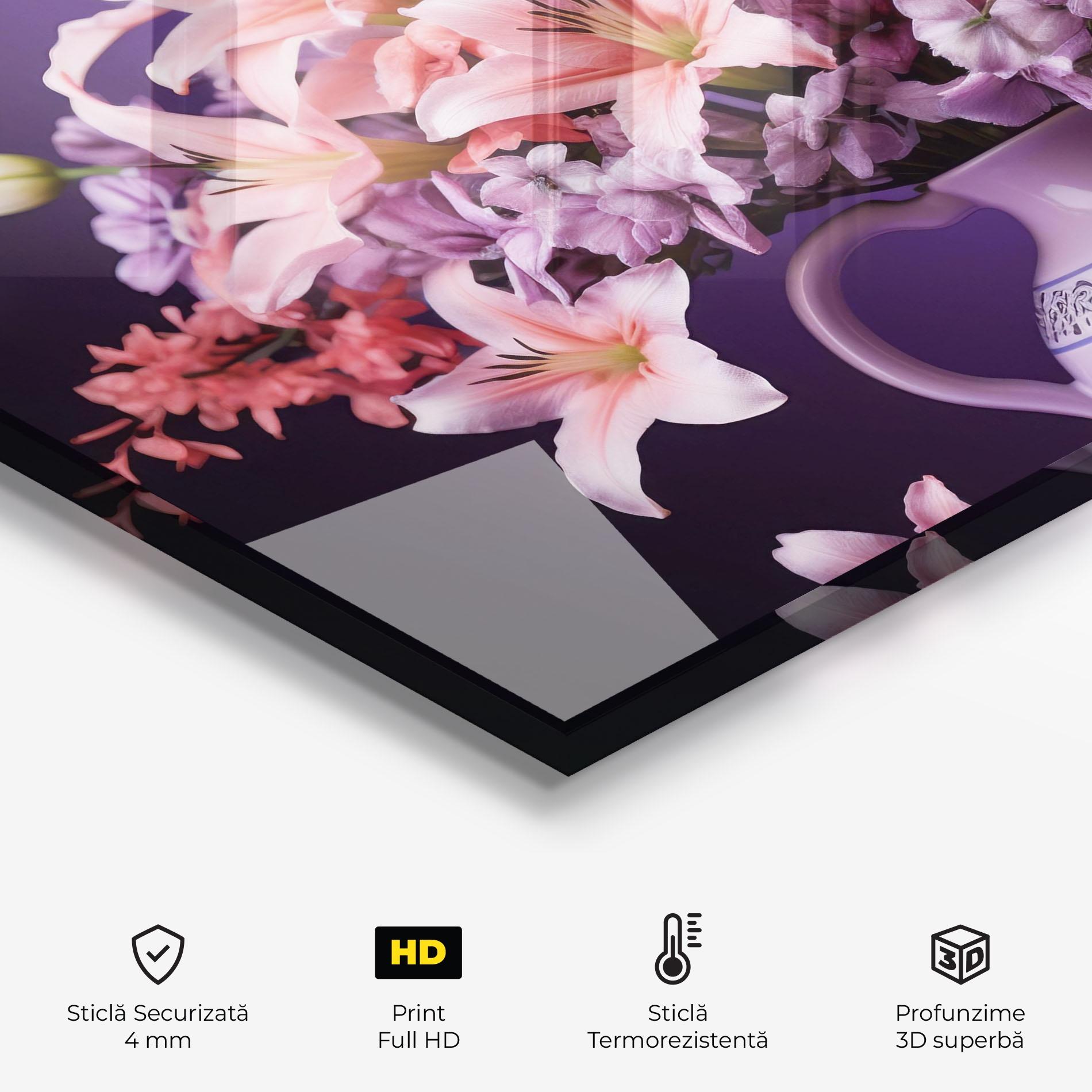 Panou Sticla Bucatarie Cute Purple Vase mockup 2