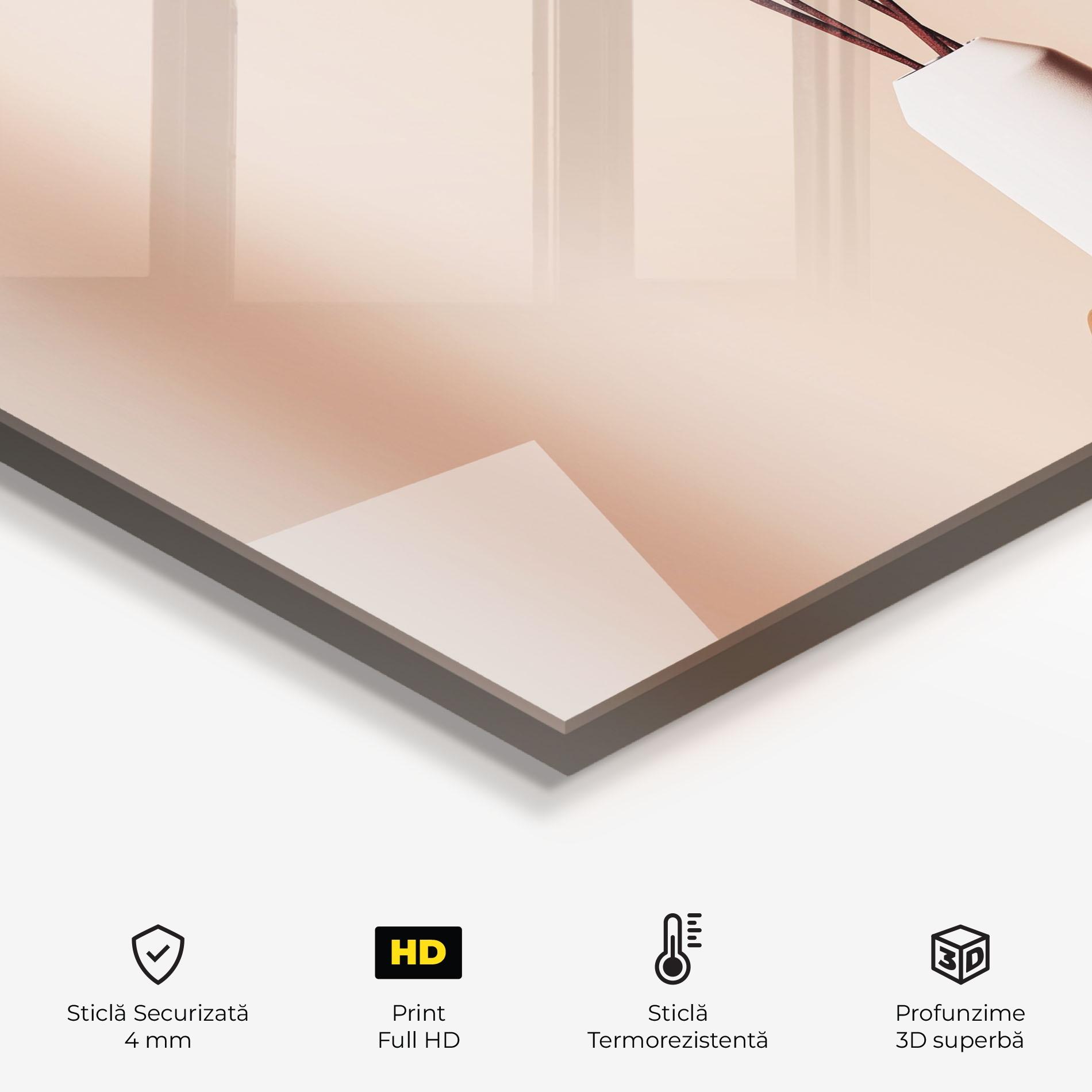 Panou Sticla Bucatarie Pink Circle Vase mockup 2