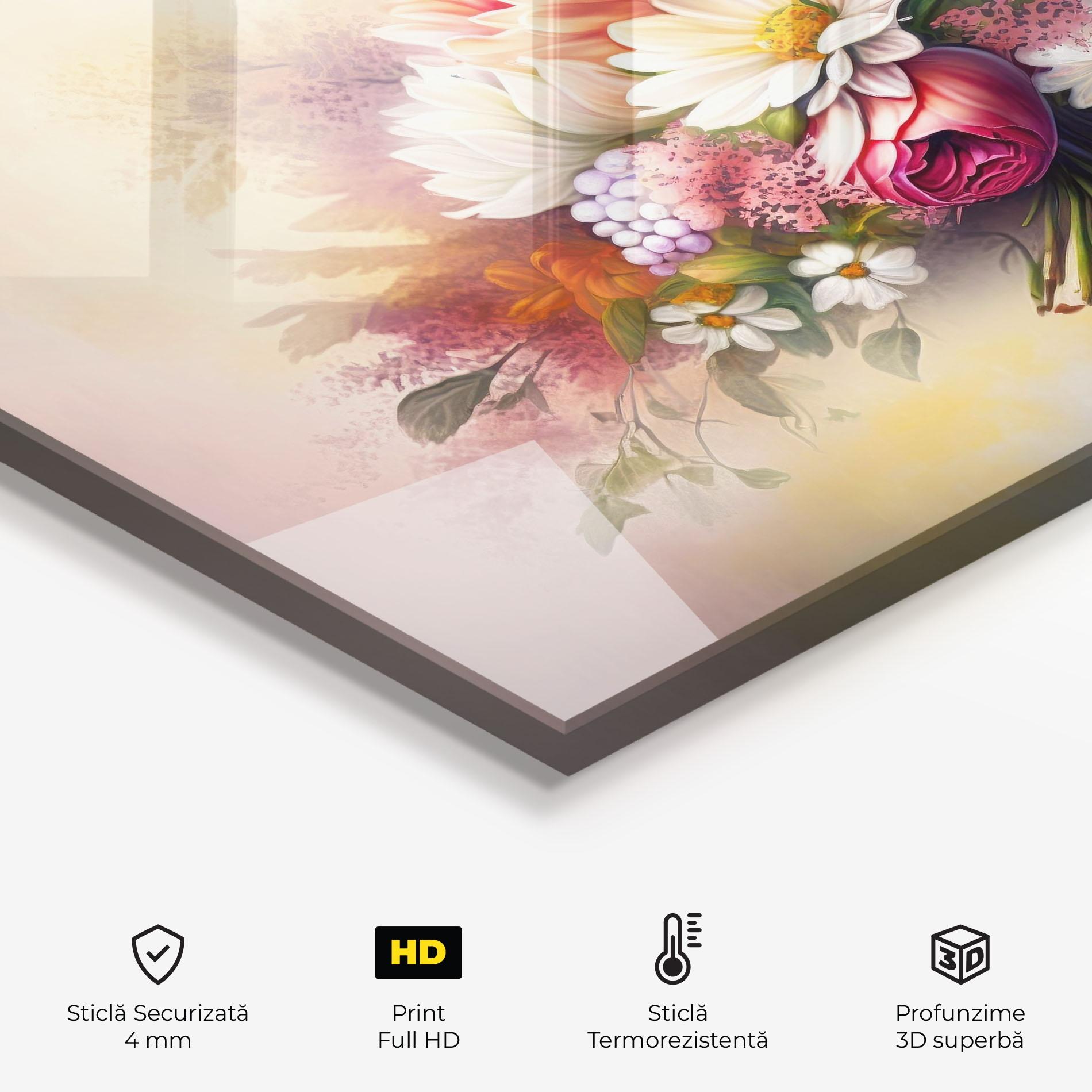 Panou Sticla Bucatarie Vecteezy_ai Generated Bouquet Of Fresh Spring Flowers On Light_23373362_865 mockup 2