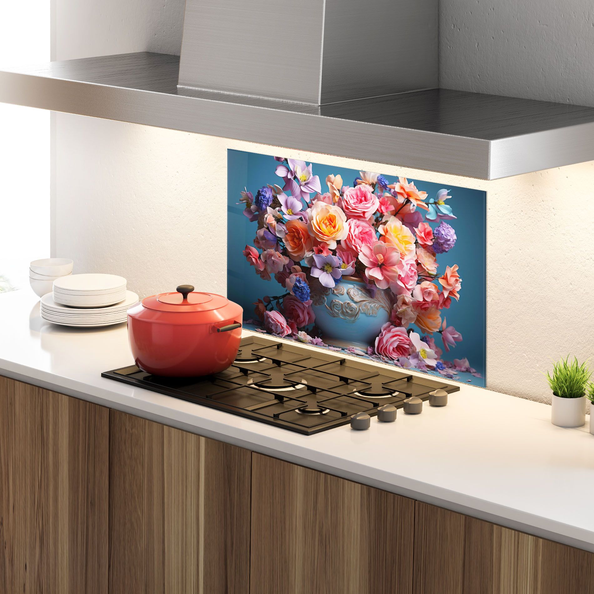 Blue Vase Flowers mockup 4