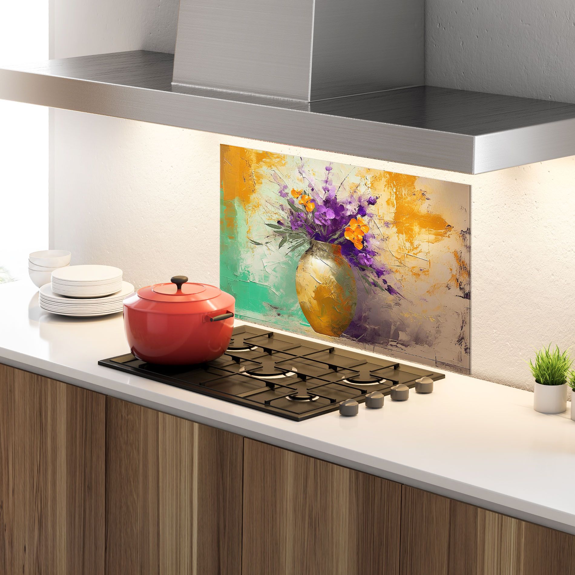 Purple Orange Plant Vase mockup 4