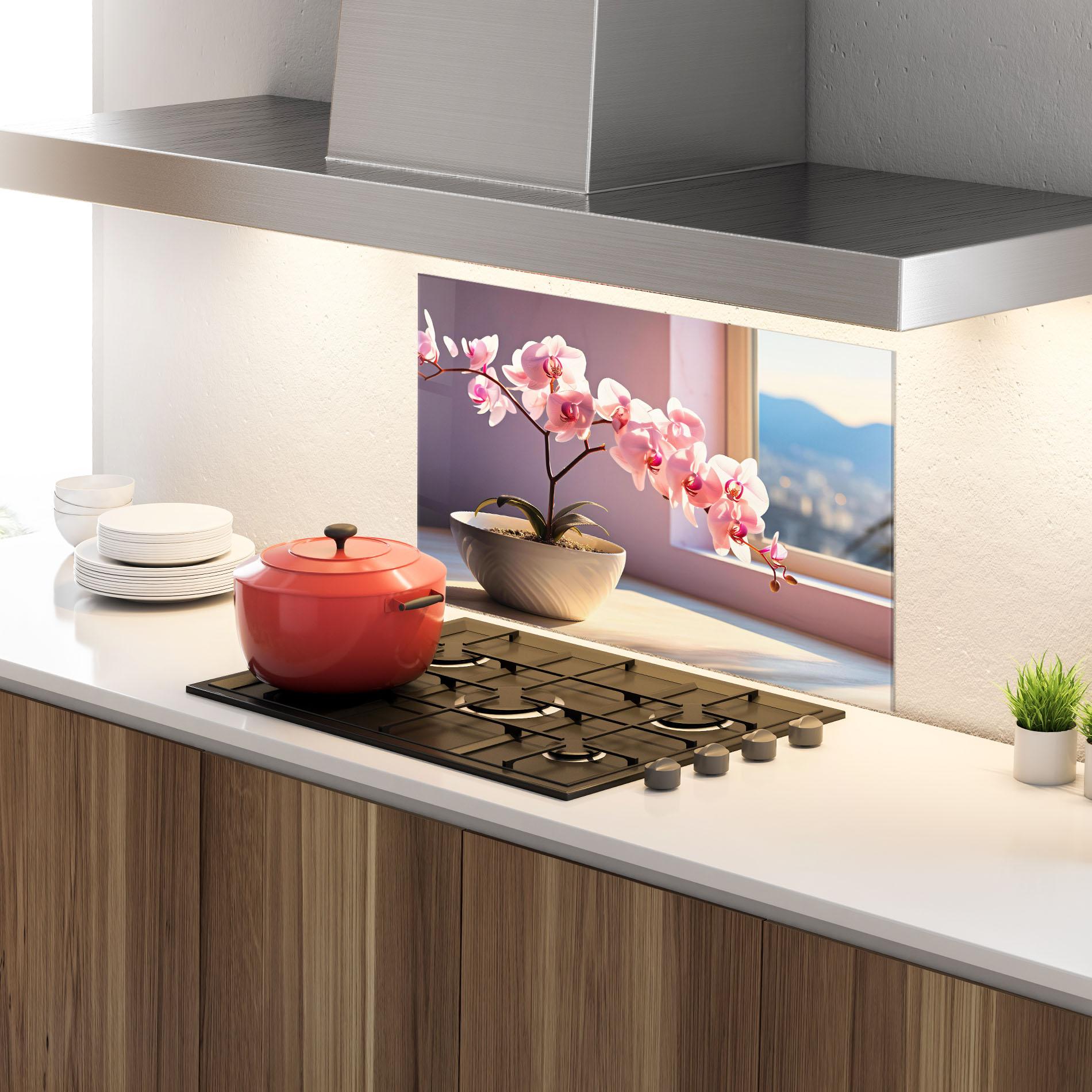 Panou Sticla Bucatarie Window Vase mockup 4