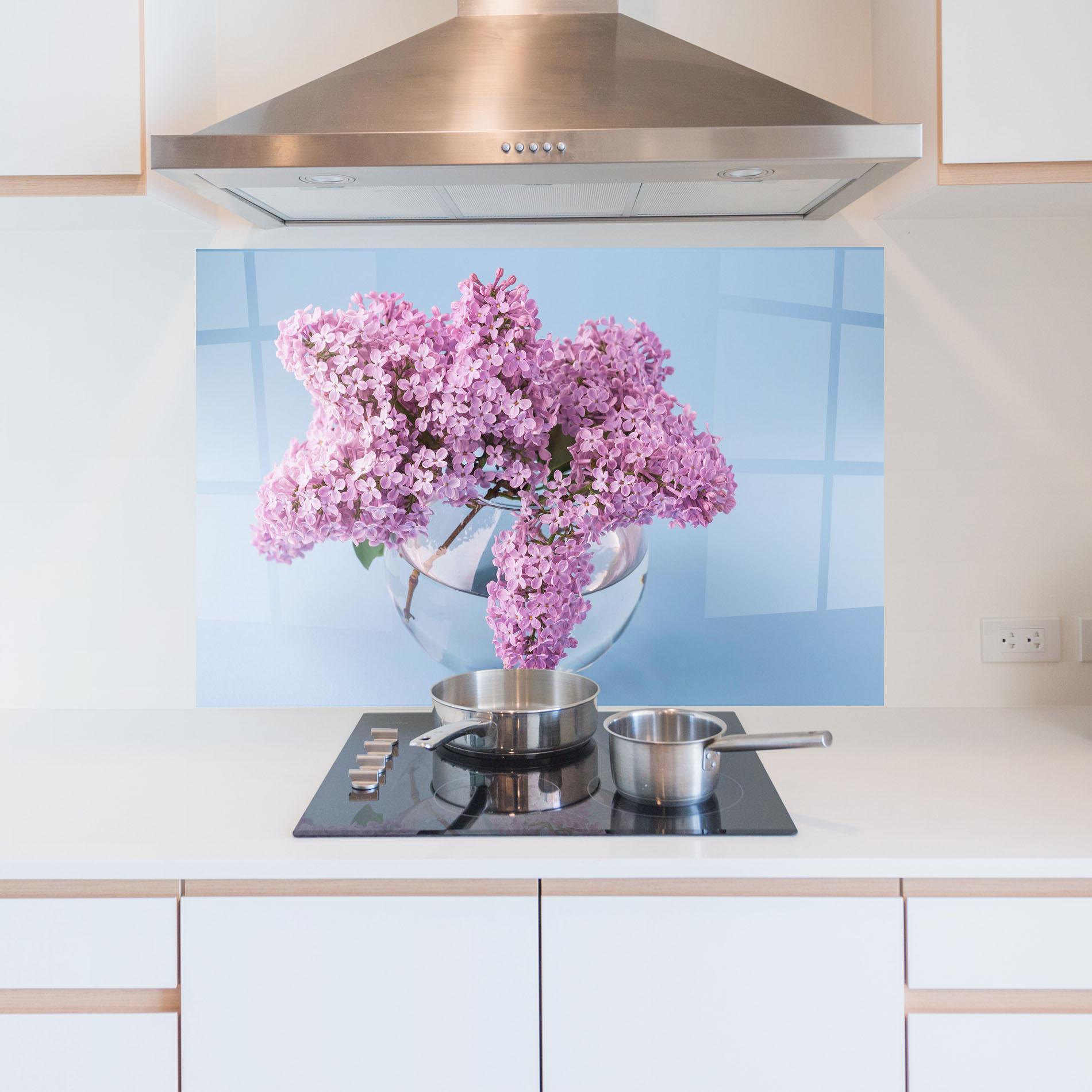 Panou Sticla Bucatarie Lilac Flower mockup 5